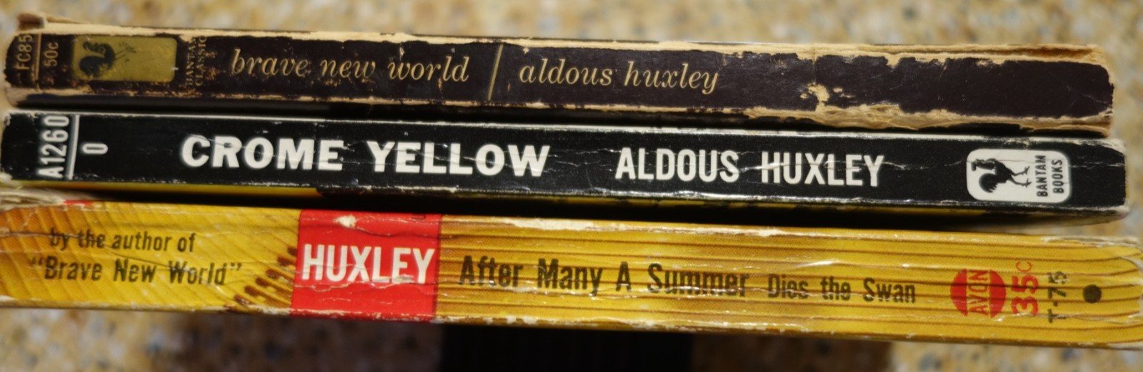 ALDOUS HUXLEY – 3 VINTAGE PAPERBACK- After Summer BRAVE NEW WORLD Crome Yellow