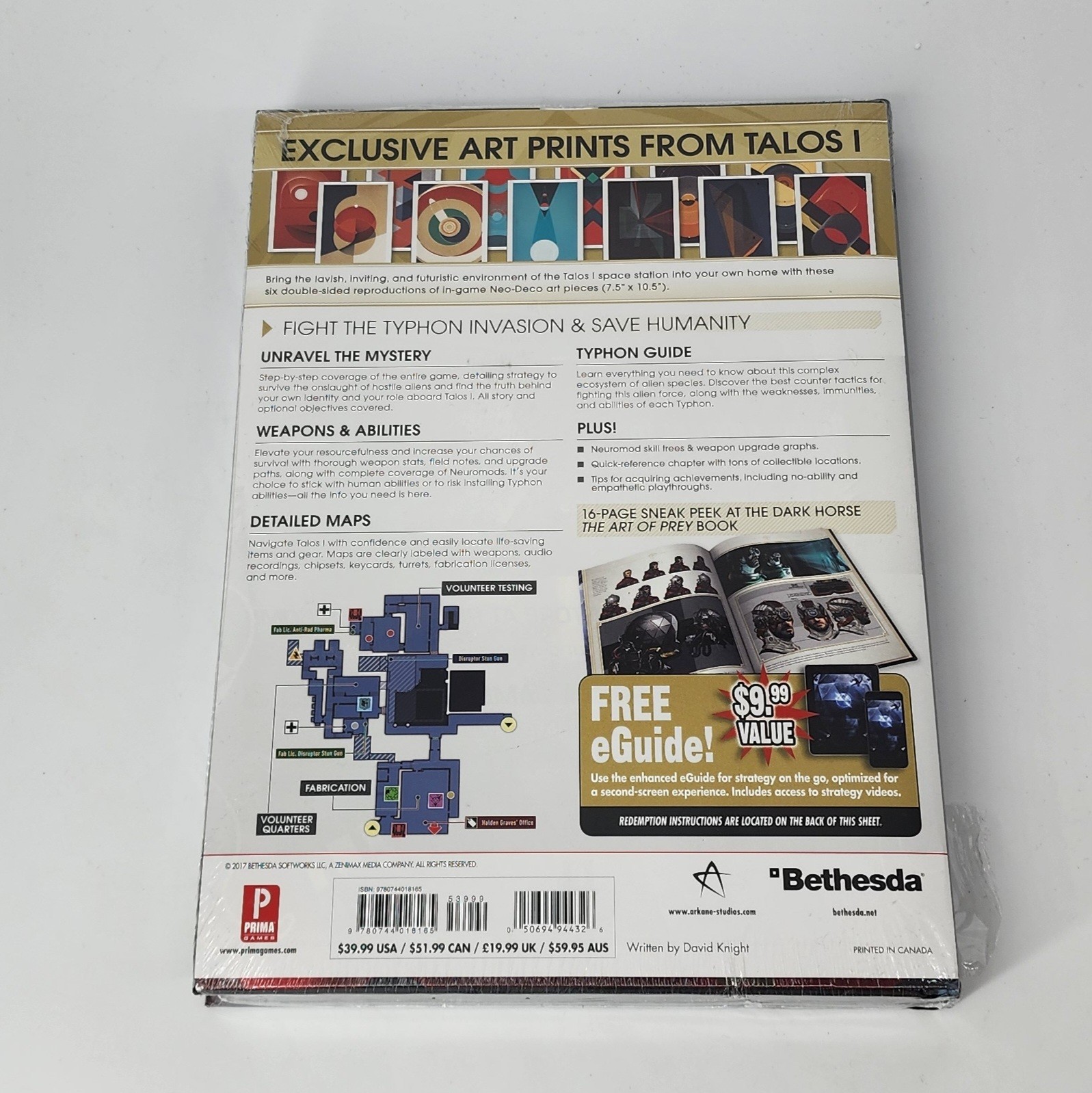 Prey – Collector’s Edition, Prima Official Strategy Guide PS4 Xbox One Hardcover