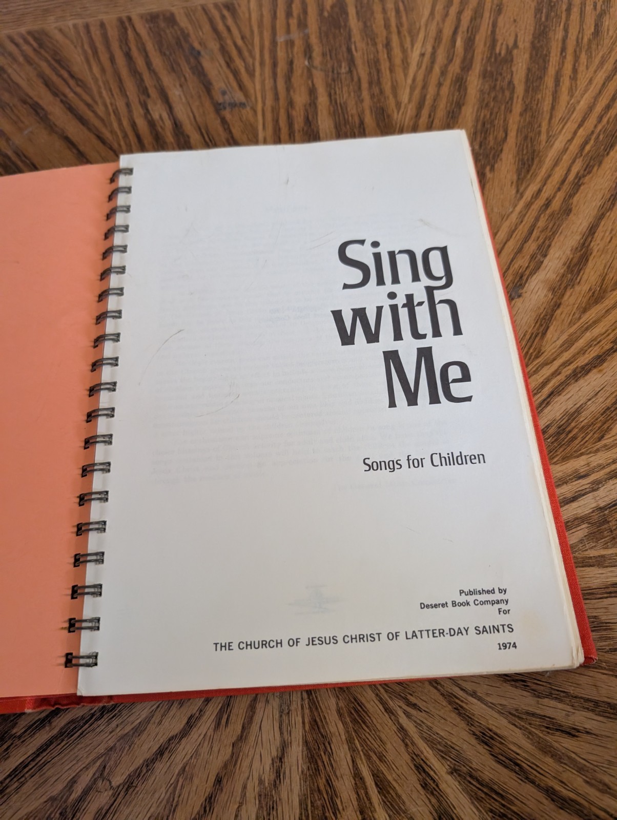 Sing With Me Songs For Children LDS Mormon Spiral Primary Orange Song Book