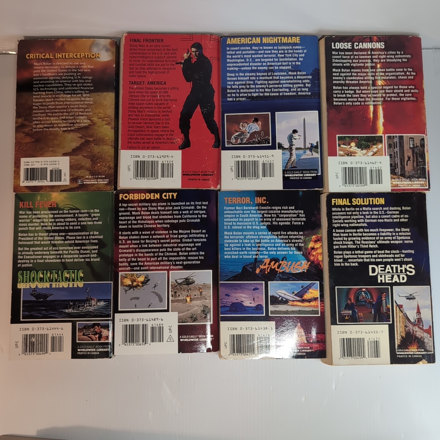 Lot Of 38 Super Mack Bolan Book First Edition Don Pendleton Action Adventure PB