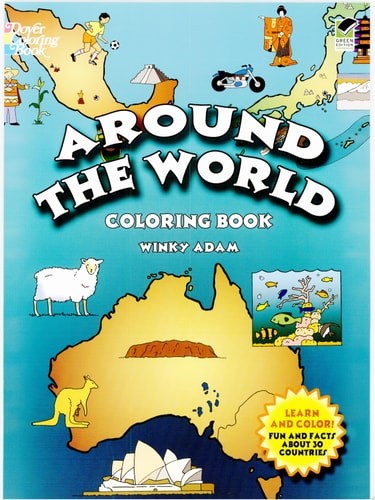 Around the World Coloring Book (Dover History Coloring Book) by Winky Adam, Good