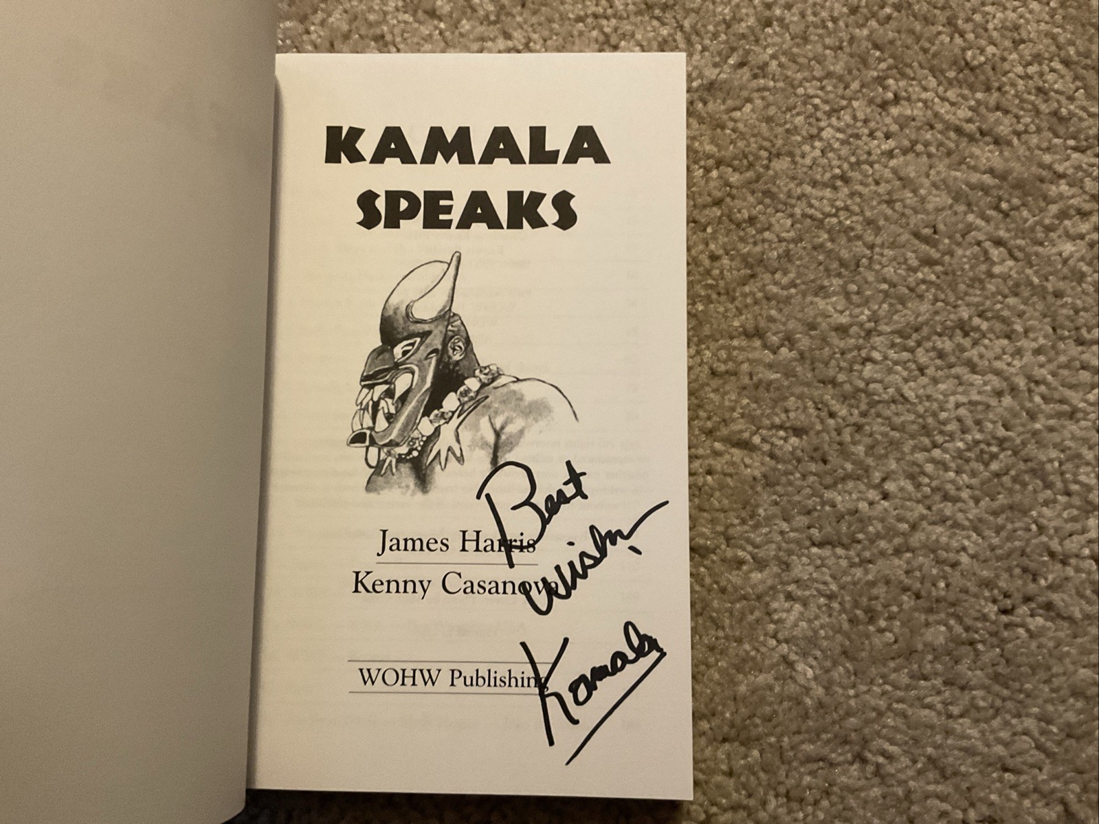 Kamala Speaks – WWF / WWE – James Harris – Wrestling – AUTOGRAPHED / SIGNED Book