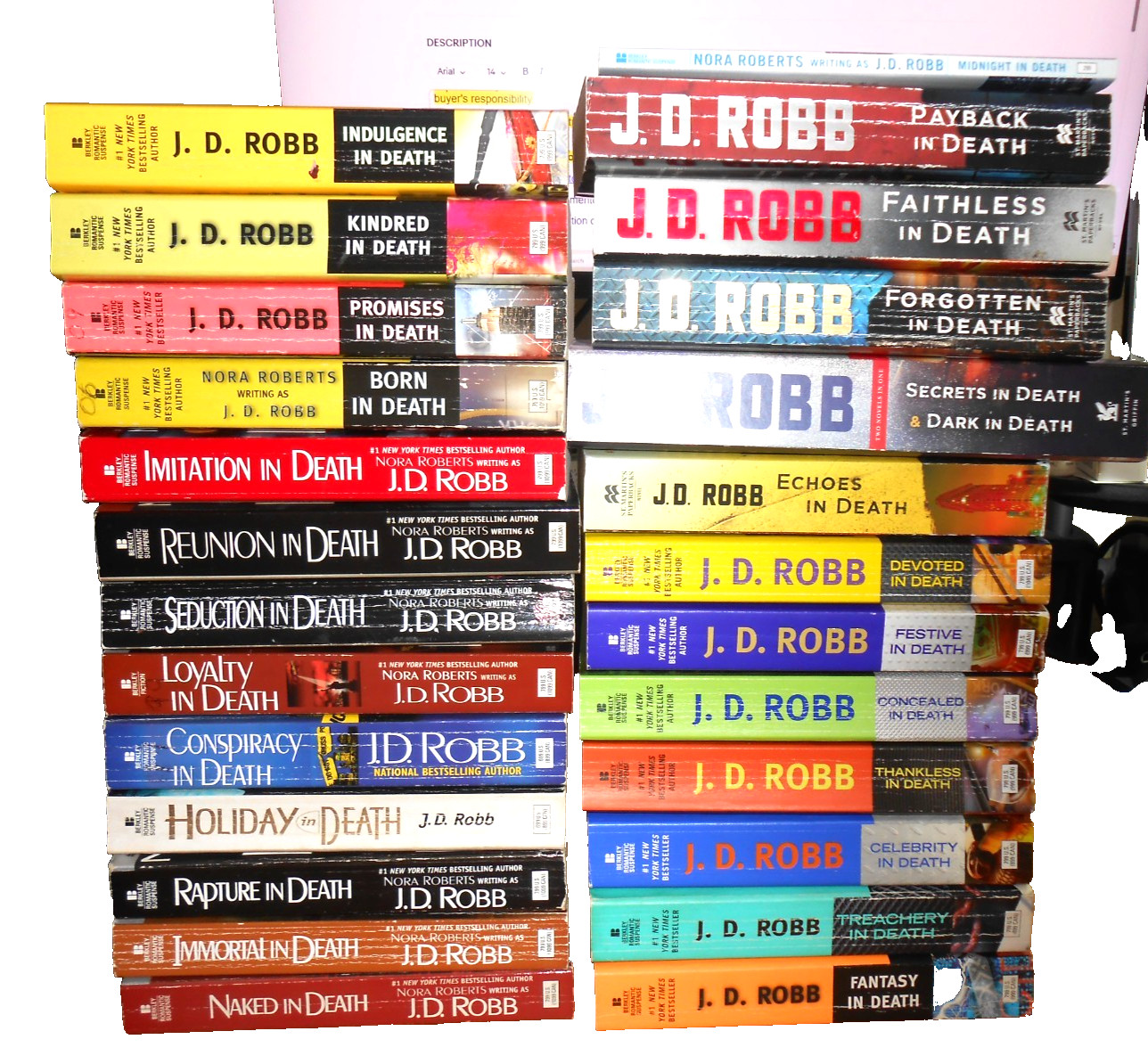 J.D. Robb (Nora Roberts) Lot of 26 IN DEATH Series (1 2-in-1) – PB GC