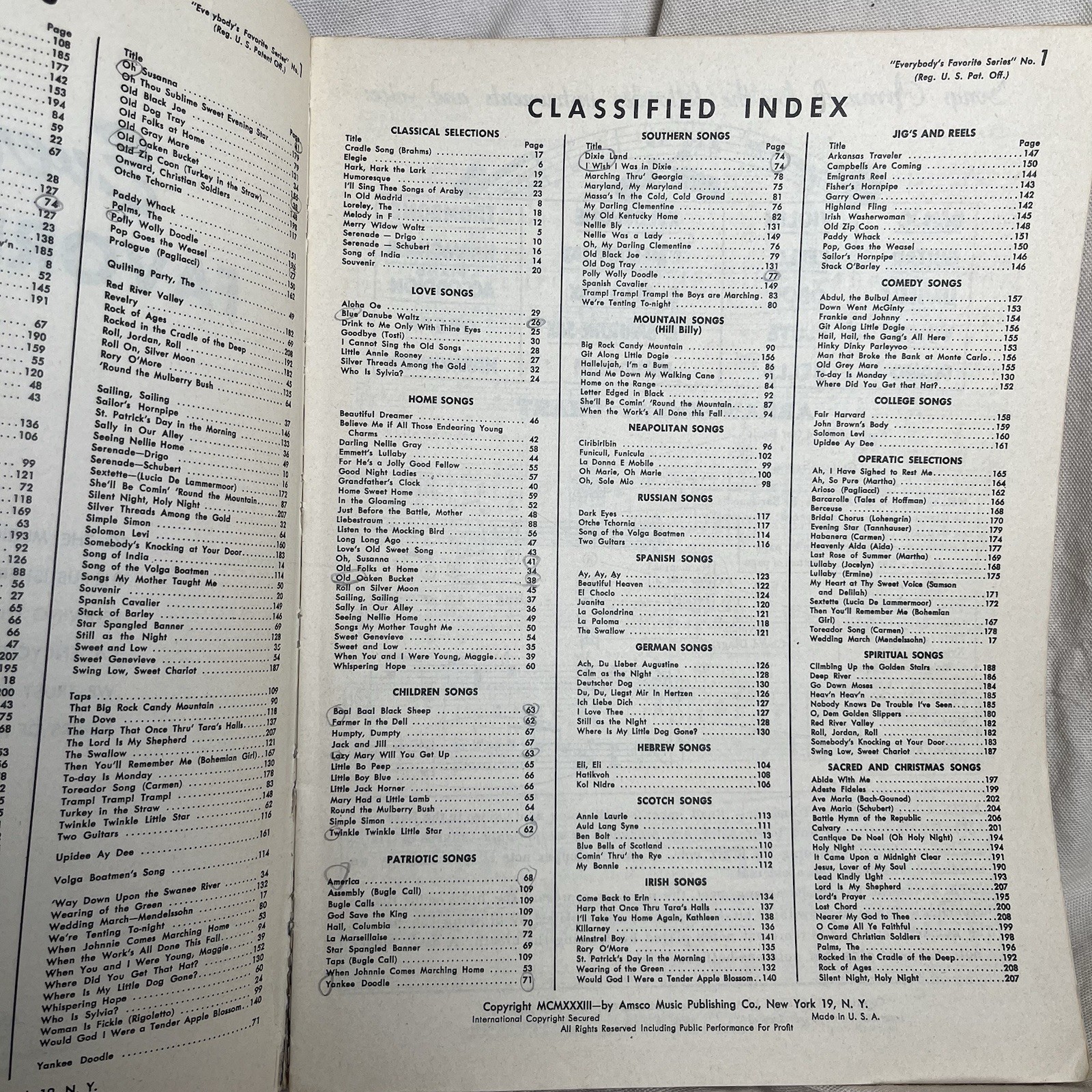 Vintage Song Sheets Everybody’s Favorite Songs by Amsco Music Over 200 Songs