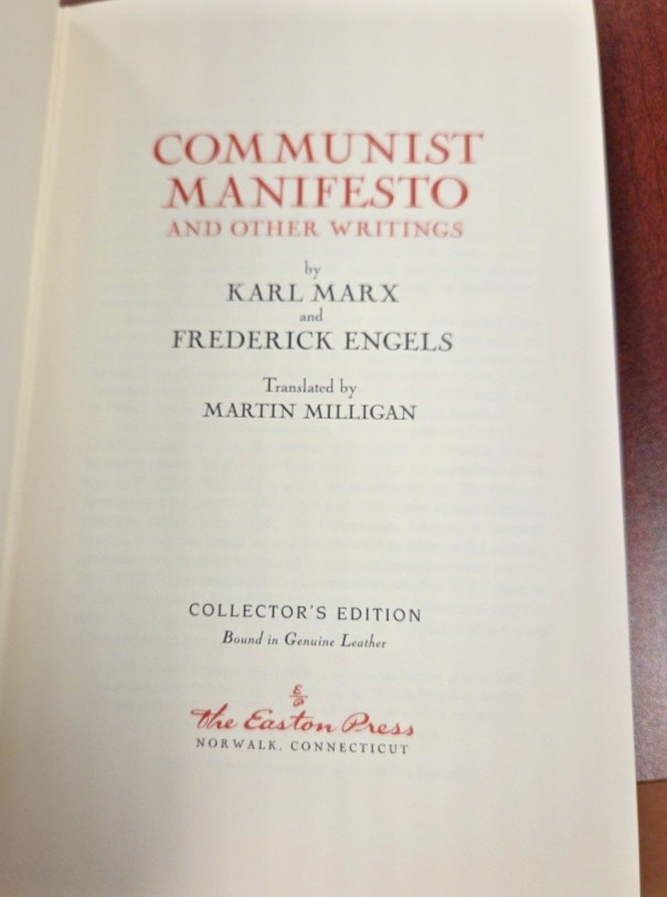 Easton Press Communist Manifesto & Other Writings Marx Engels Leather 2005