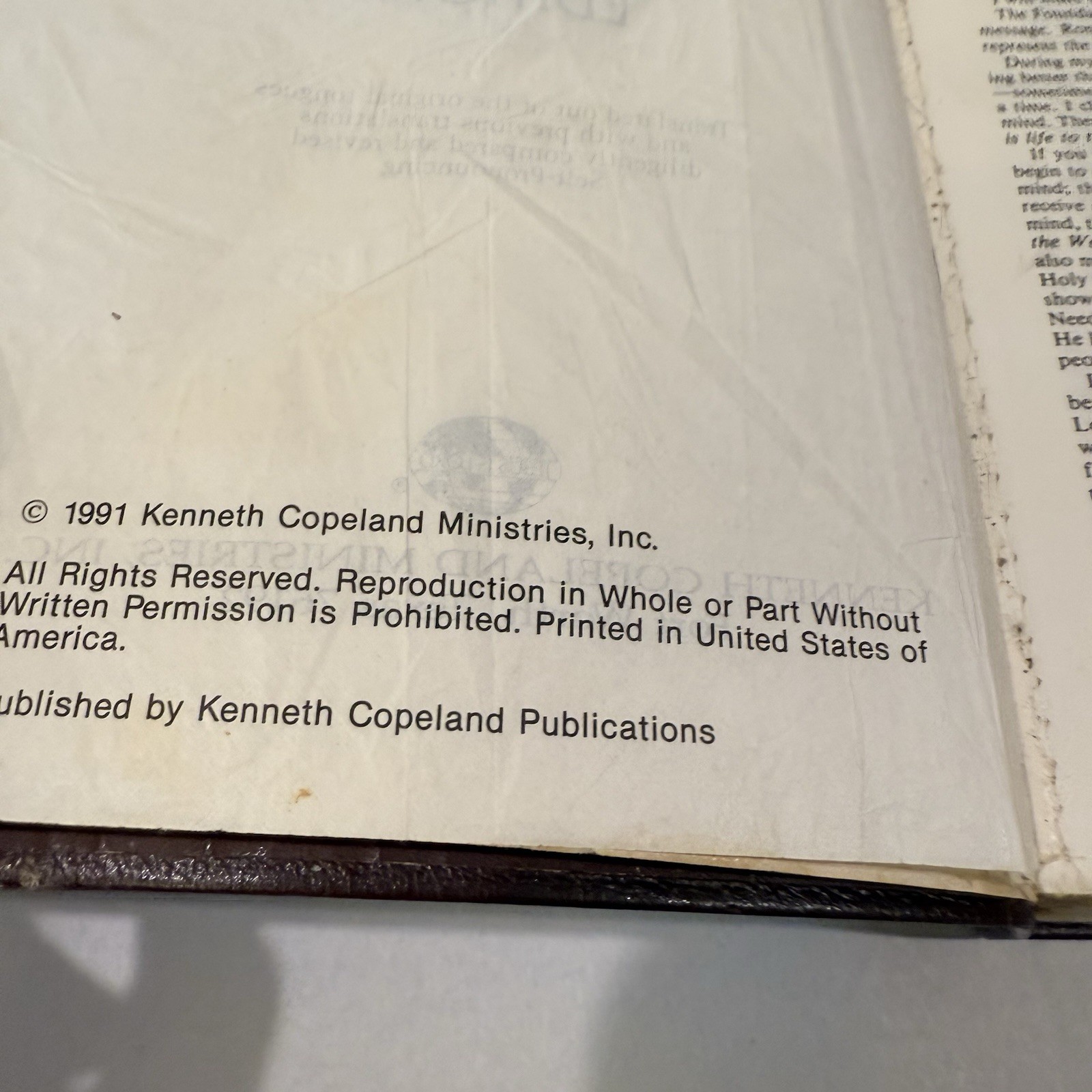 Vtg Holy Bible King James Version Kenneth Copeland Reference Edition Leather KJV