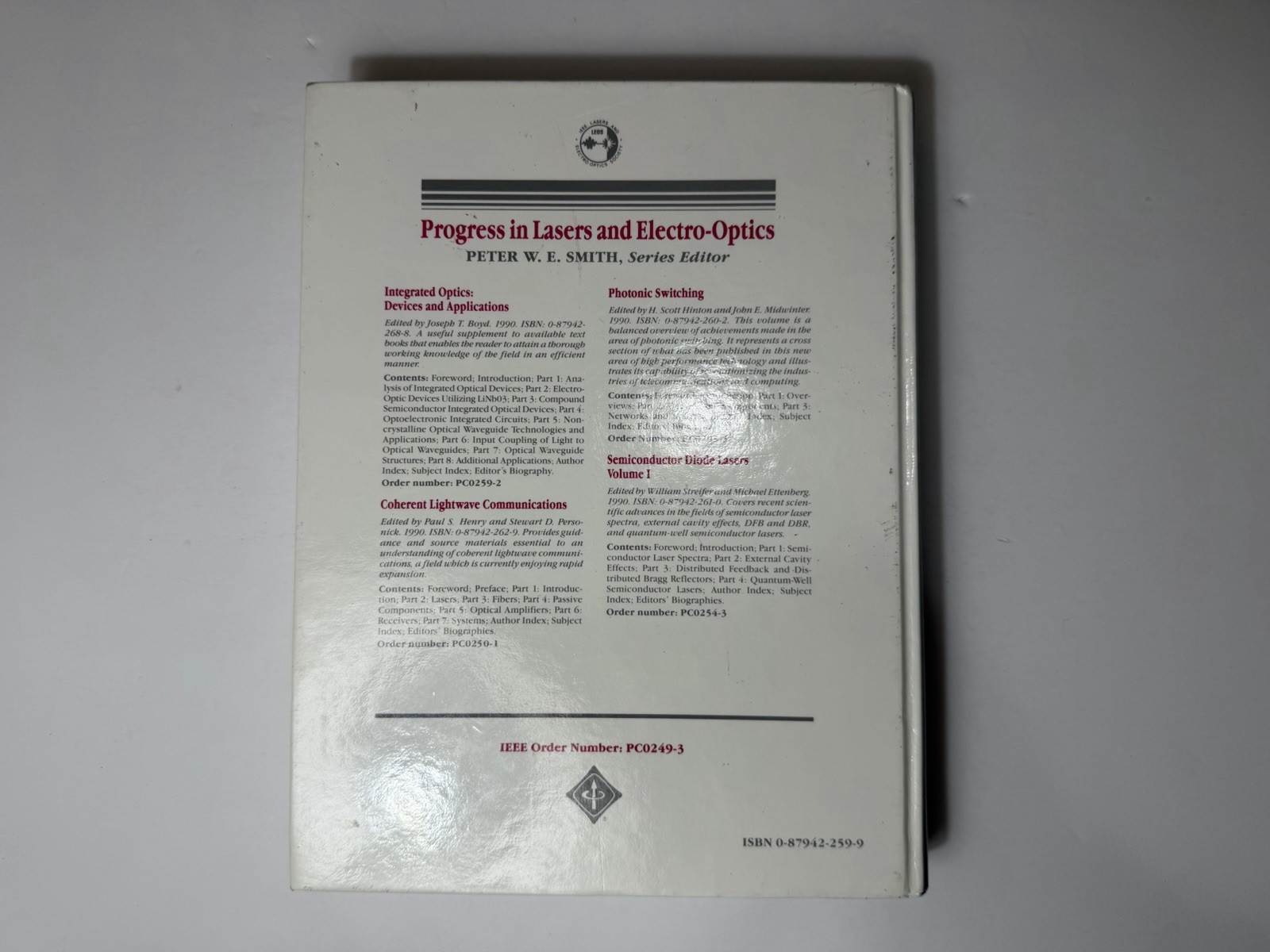 Microlenses Coupling Light to Optical Fibers Wu Barnes IEEE Press 1991 HC