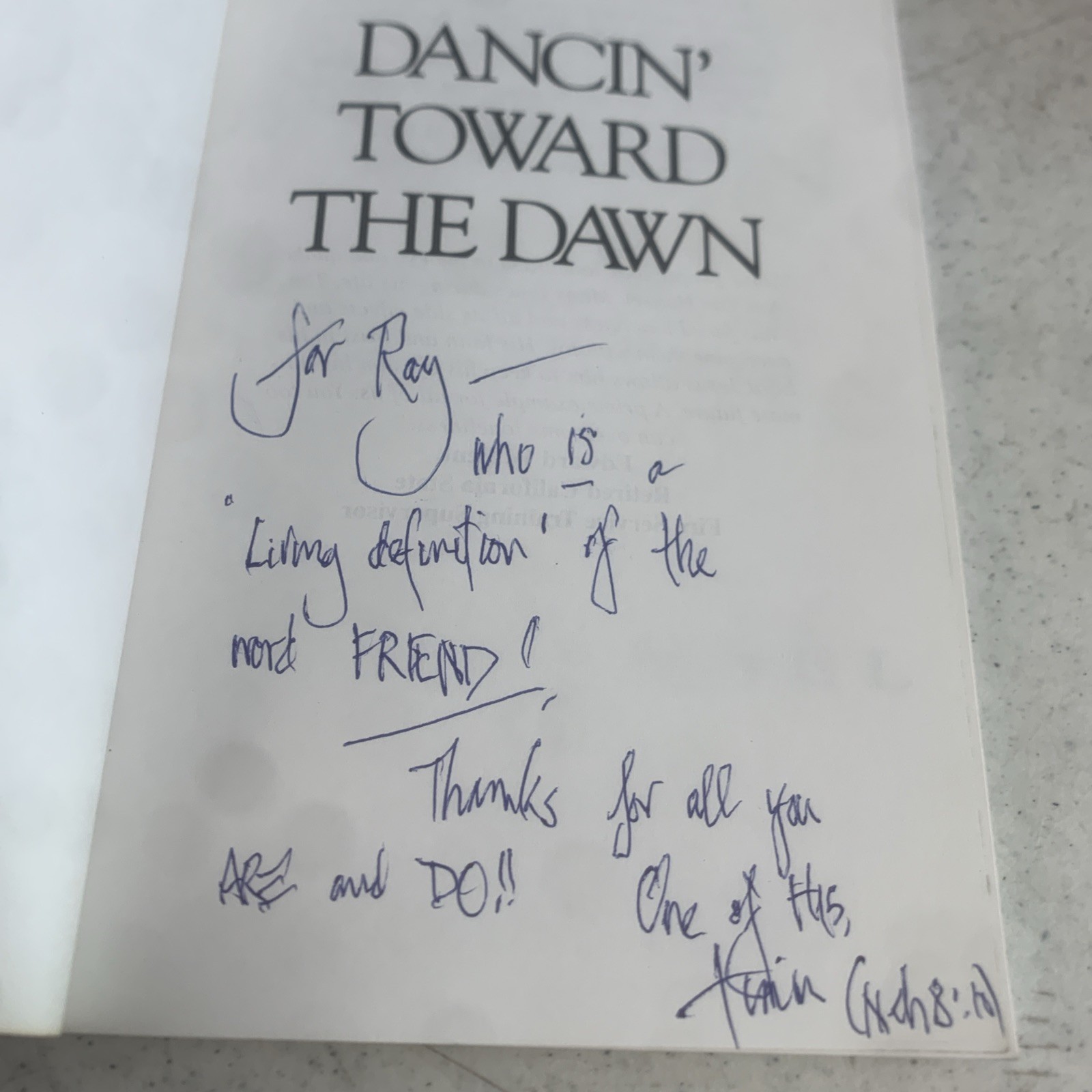 Dancin‘ Toward the Dawn: Discovering Joy in the Darkness by Hansel Signed
