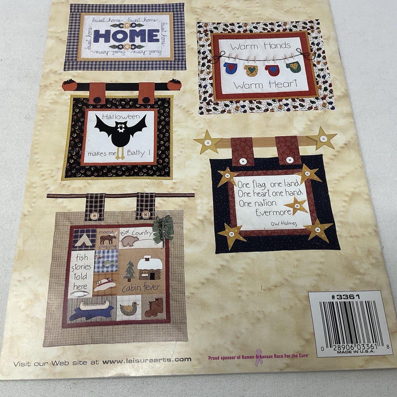Leisure Arts WALL QUILTS #3361 with 12 Designs 2002 48 pages Vintage