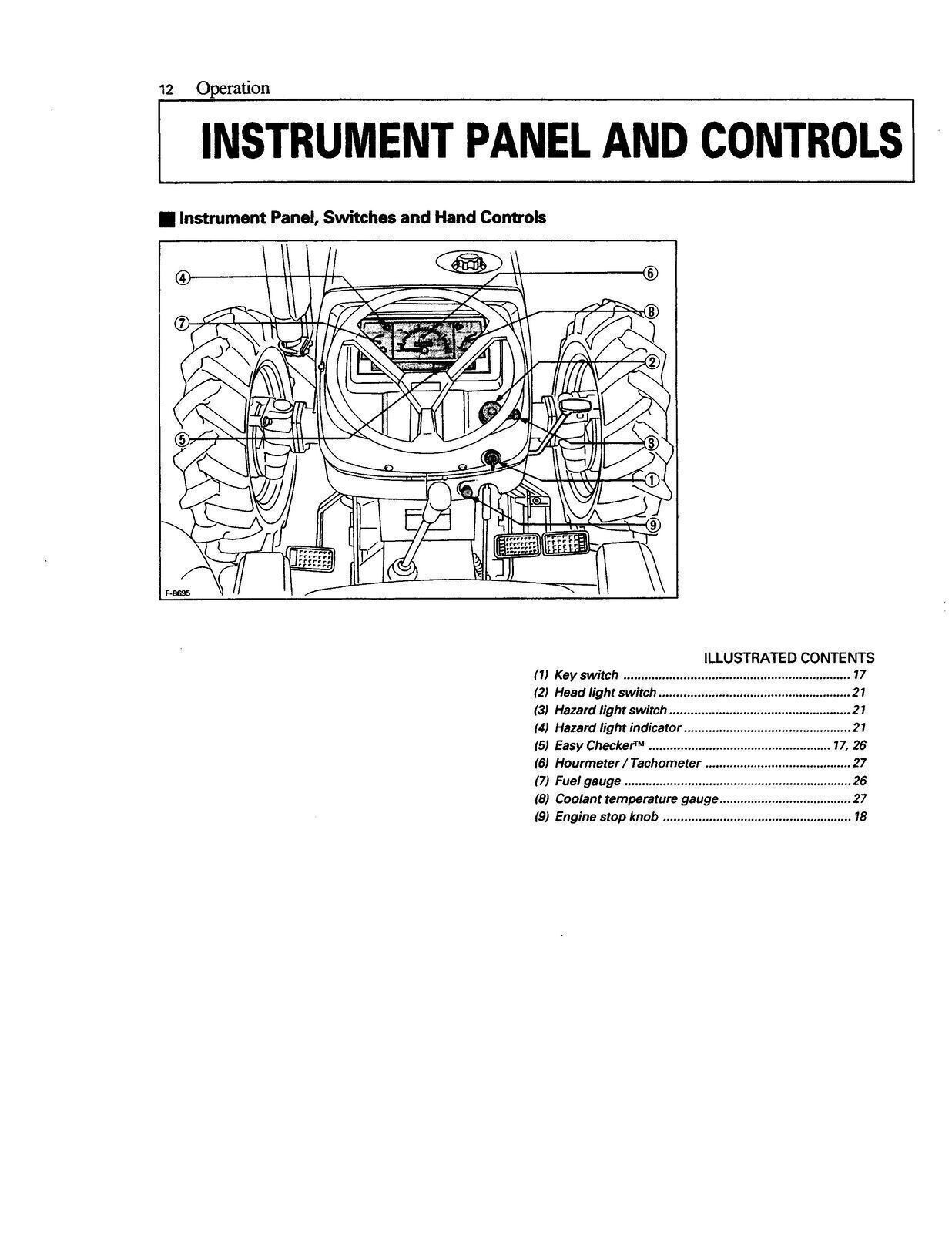 Kubota Tractor M4700 M5400 Operators Manual : 72 Pages