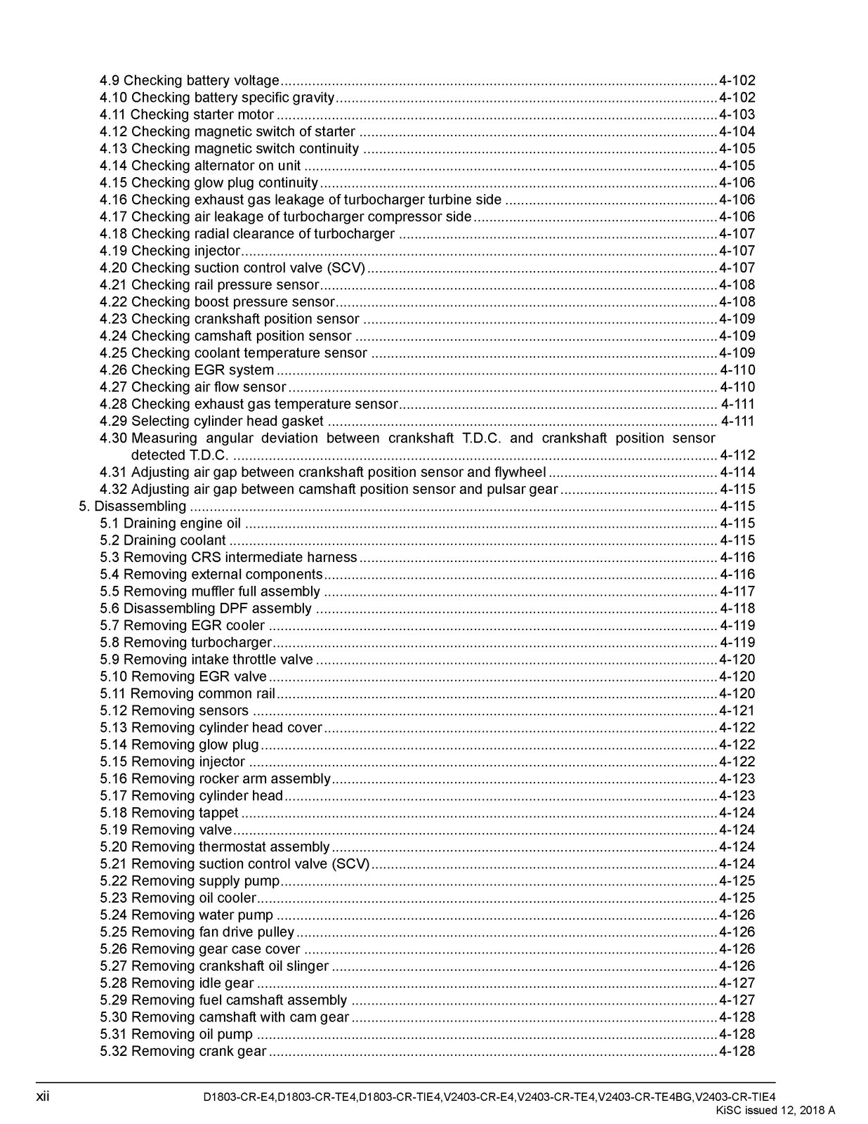 KUBOTA D1803-CR V2403-CR Diesel Engine Workshop Manual – SPIRAL BOUND – JACKET