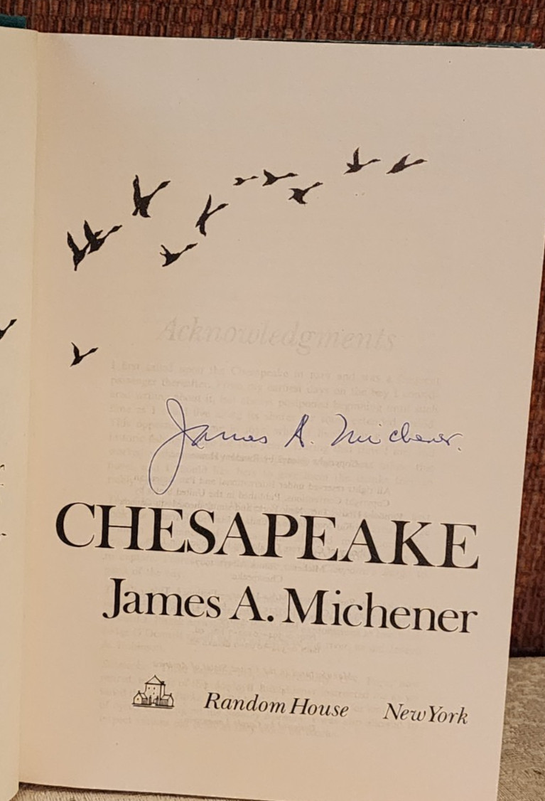 Chesapeake by James A. Michener Hardcover w/Dust Jacket 1978 SIGNED!