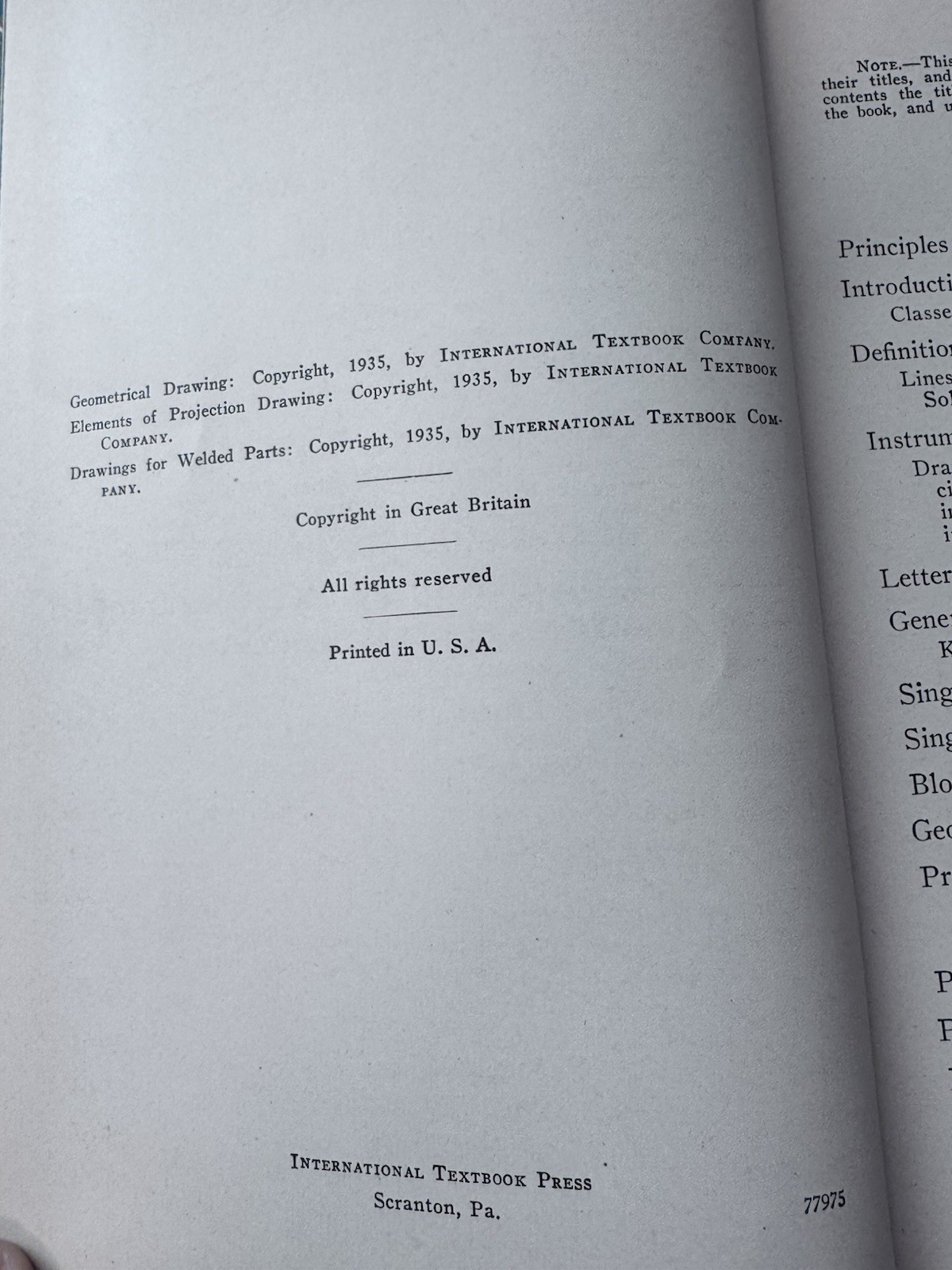 Geometrical Drawing Projection 163 C International Textbook Co. ICS Staff 1935