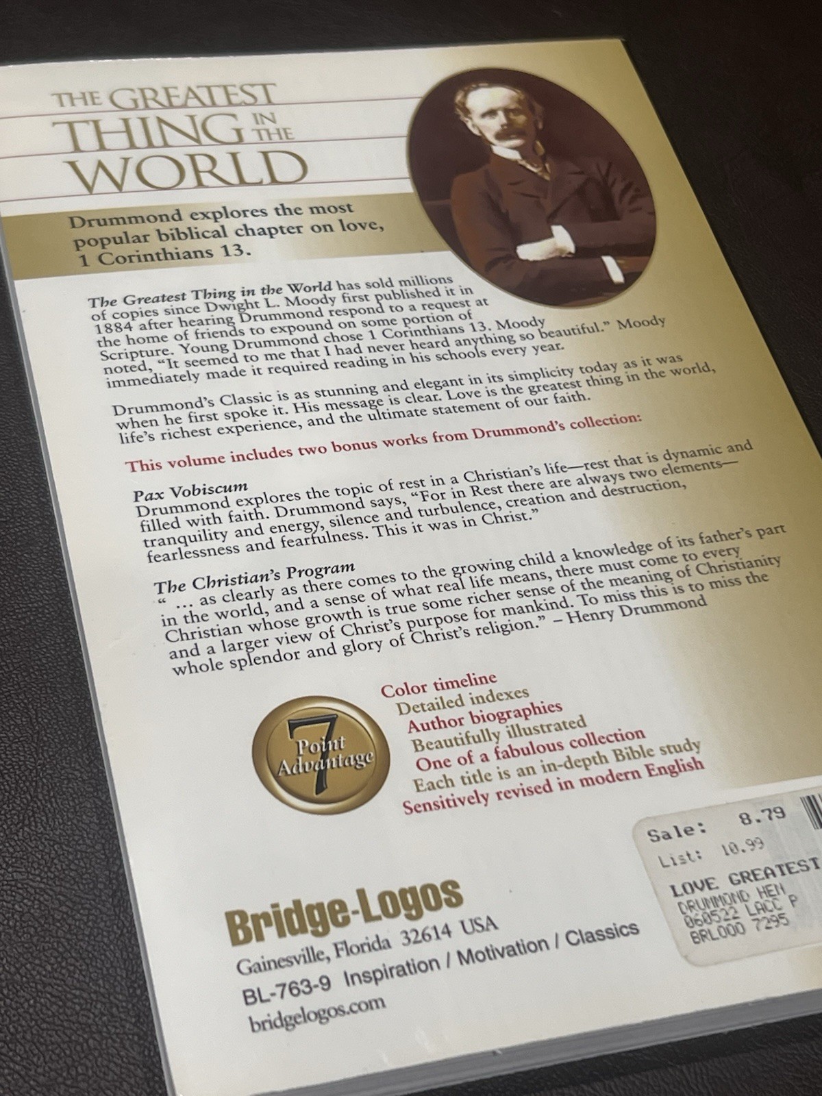 The Greatest Thing in the World Henry Drummond Paperback Bridge-Logos 2005 Illus