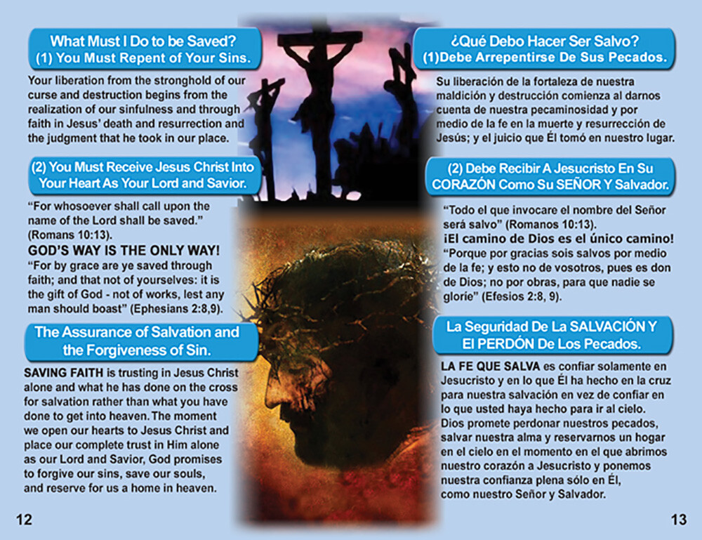 Bible Gospel Tracts: English/Spanish, Pack of 40 in 4 Covers, 20 Pages Each