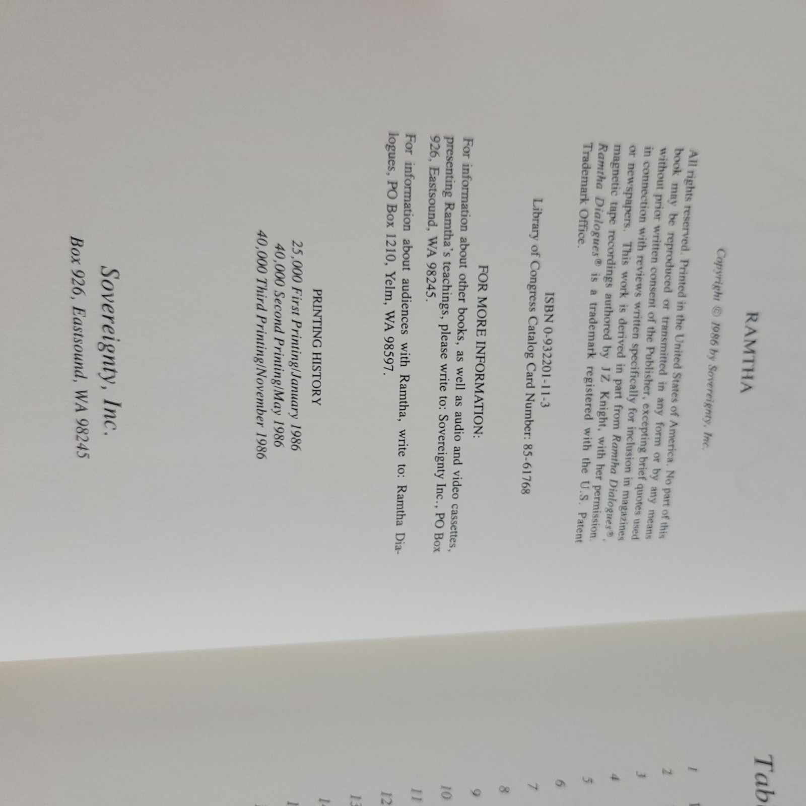 RAMTHA The White Book Sovereignty Inc 1986 HC JUDY KNIGHT Enlightenment