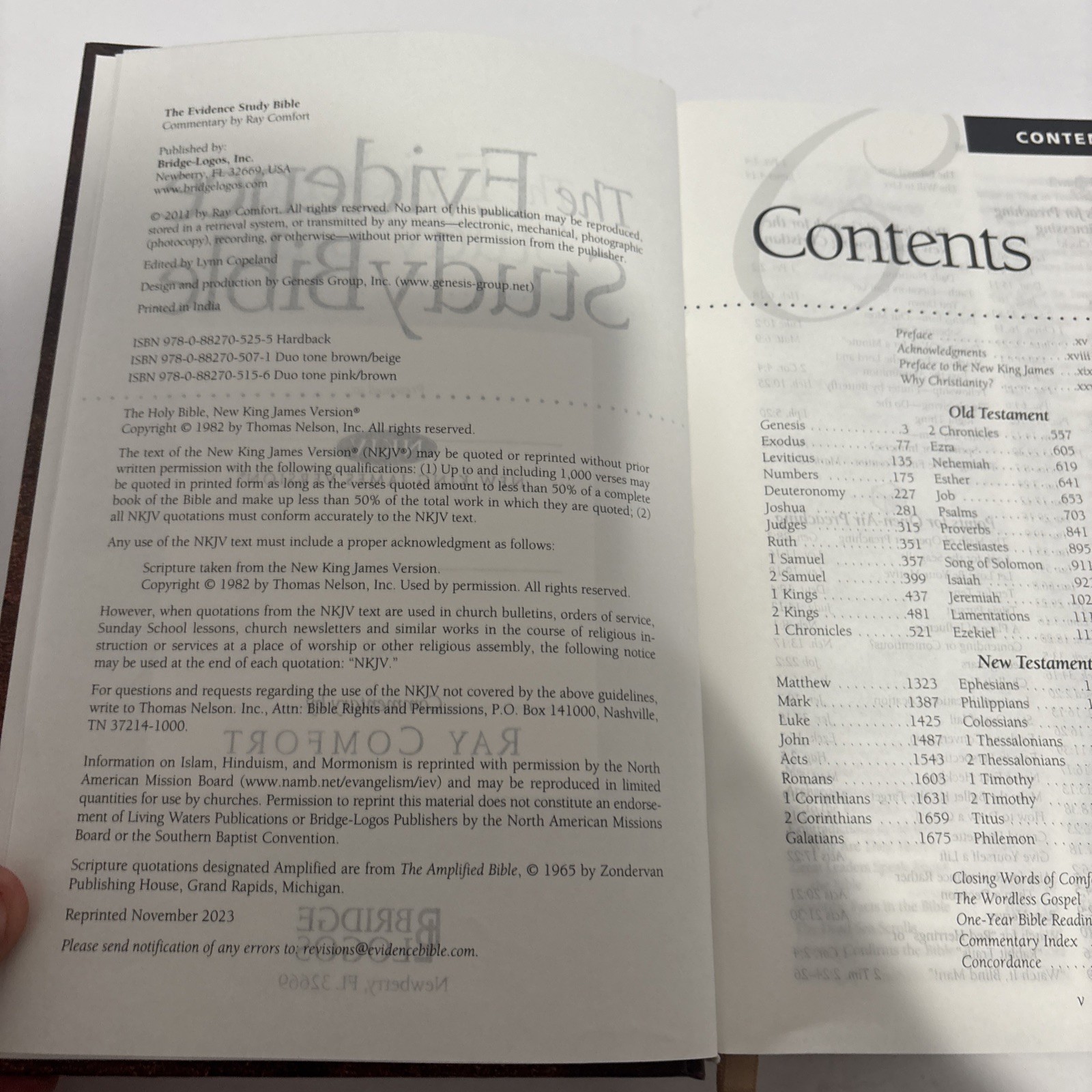 NKJV Complete Evidence Study Bible Ray Comfort Hardcover