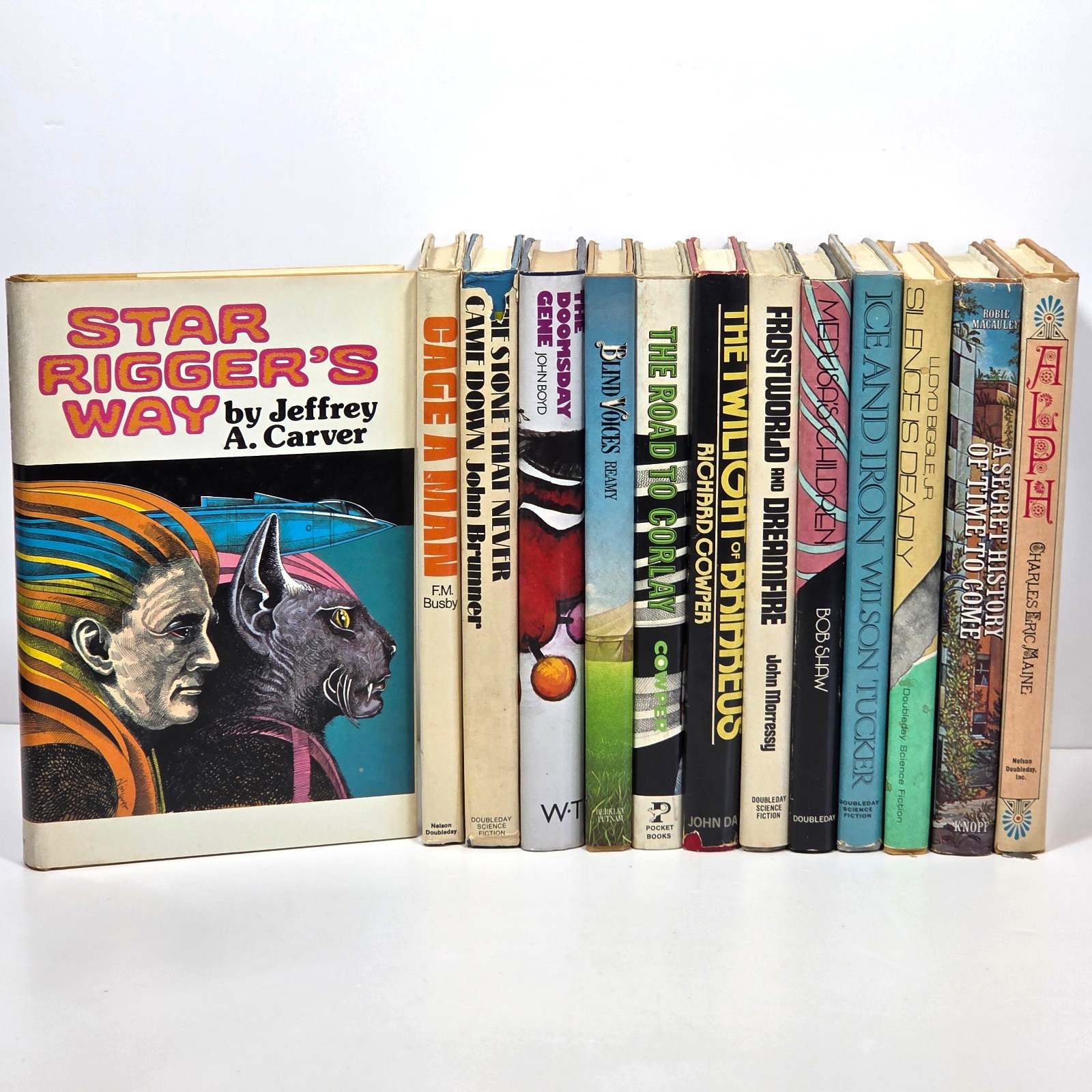 Vtg 1970s New Wave SciFi BCE HCDJ Lot of 13 Brunner Maine Reamy Shaw Hugo Nebula