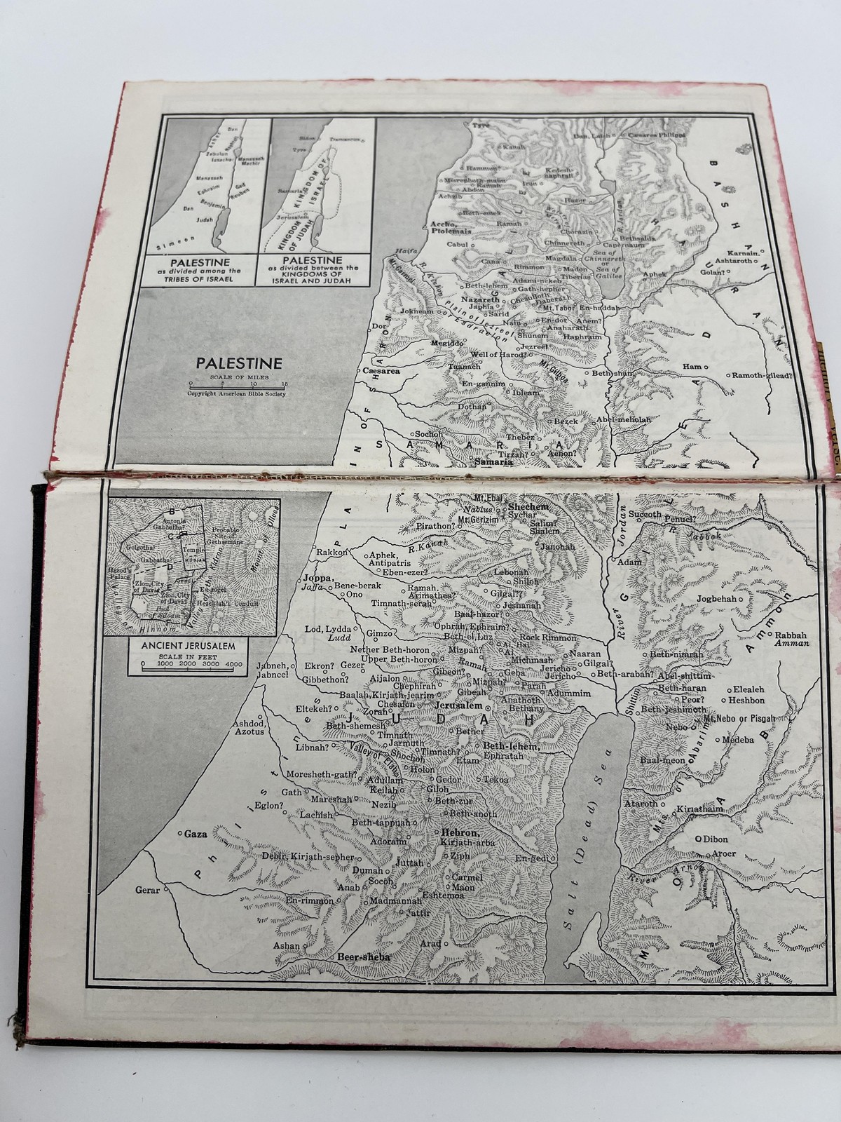 Vintage 1959 The Holy Bible KJV American Bible Society Black Cloth HC Maps 50s