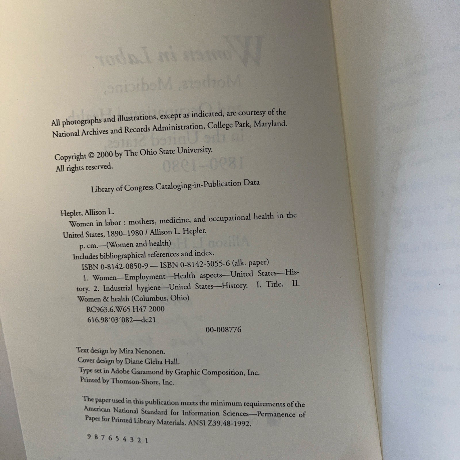 Women in Labor: Mothers, Medicine & Occupational Health in the U. S. Signed EUC