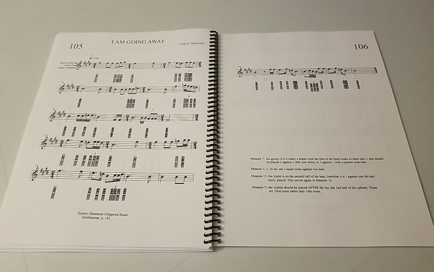 Native American Flute Song (Anishnaabe bbigon ngamwin) Spiral Paperback Music