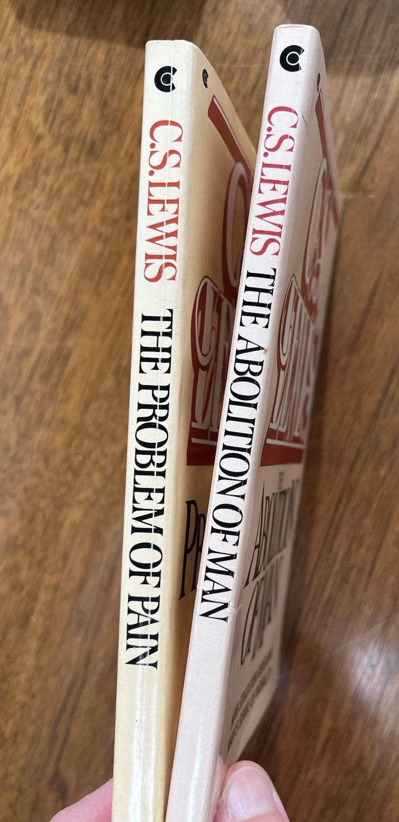 Vintage CS Lewis Collier Paperback Books The Problem with Pain Abolition of Man