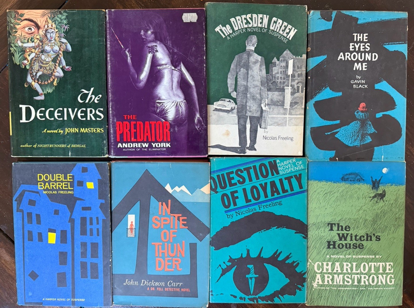 1950’s 1960’s Mystery Suspense HC Book lot: Carr, Freeling, Black, White Or, Etc