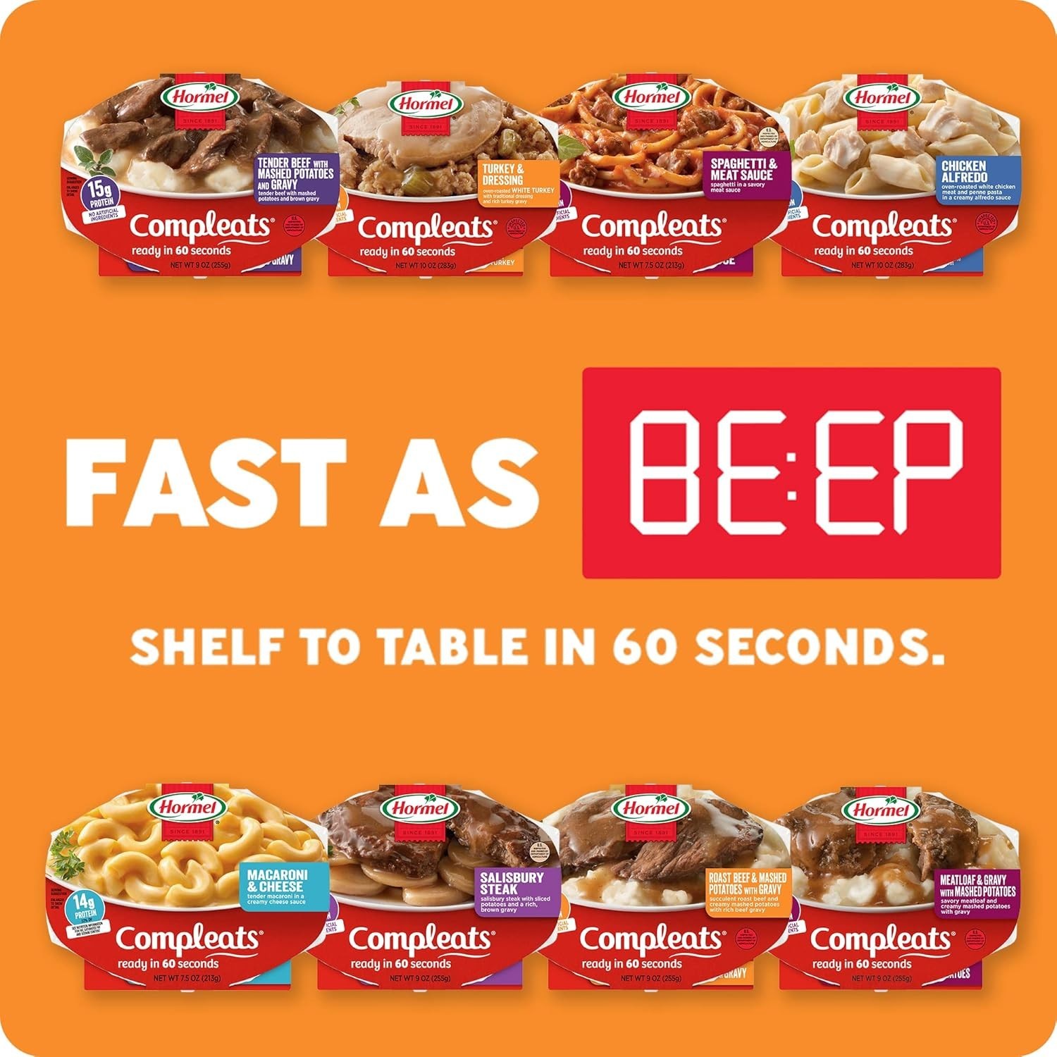Roast Beef & Mashed Potatoes Microwave Tray – 6 Pack, 9 oz Each, Ready in 60 Sec