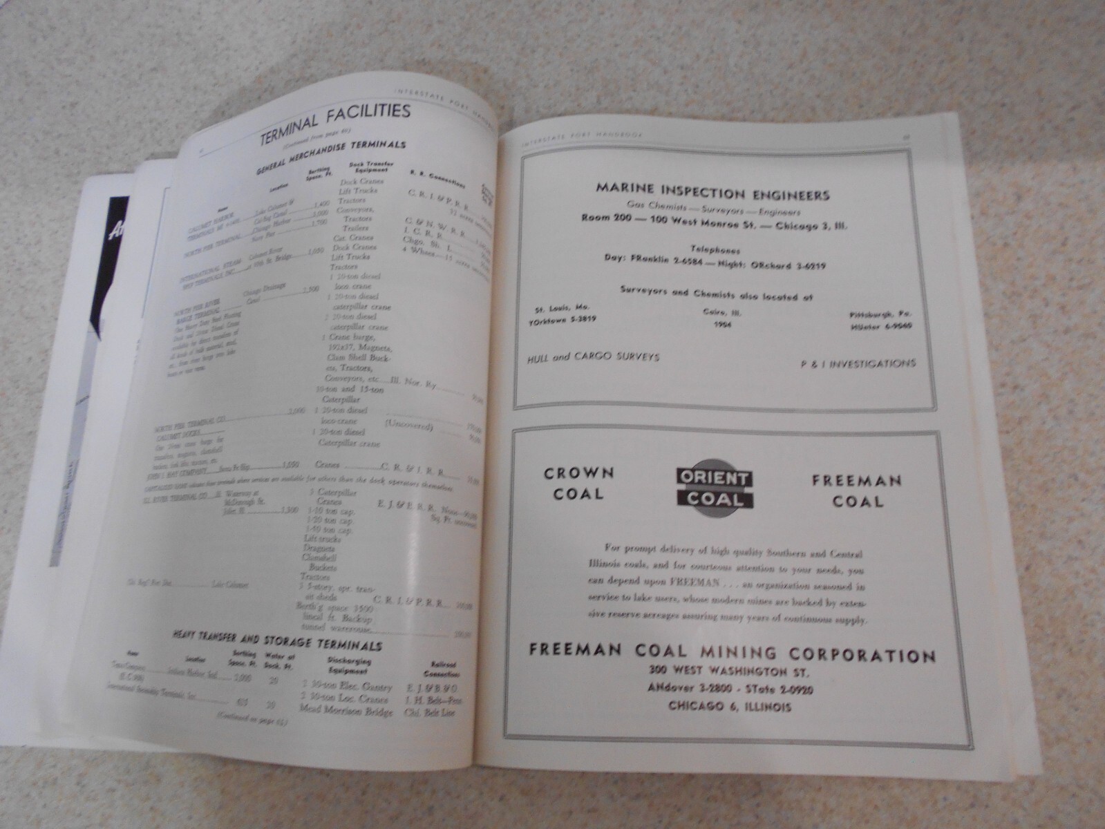 Interstate Port Handbook 1956 22nd edition Inland Marine Industry 116 Pages