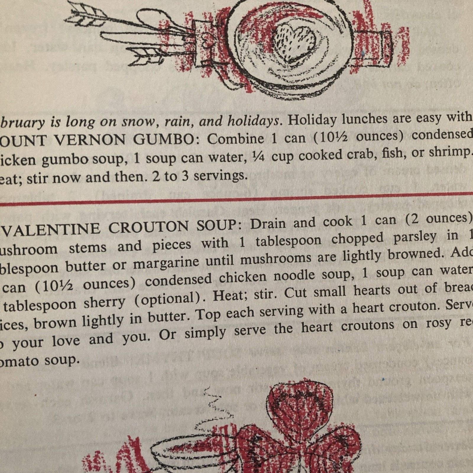 A Campbell Cookbook cooking with Soup Recipes LITHOGRAPH First Edition Good Red