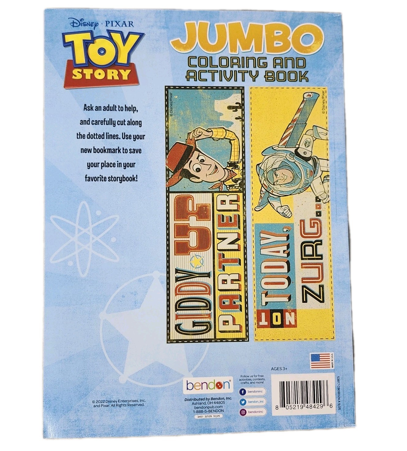 Set of 2 Disney Pixar Toy Story Buzz Lilo & Stitch Alien Color Coloring Book Lot