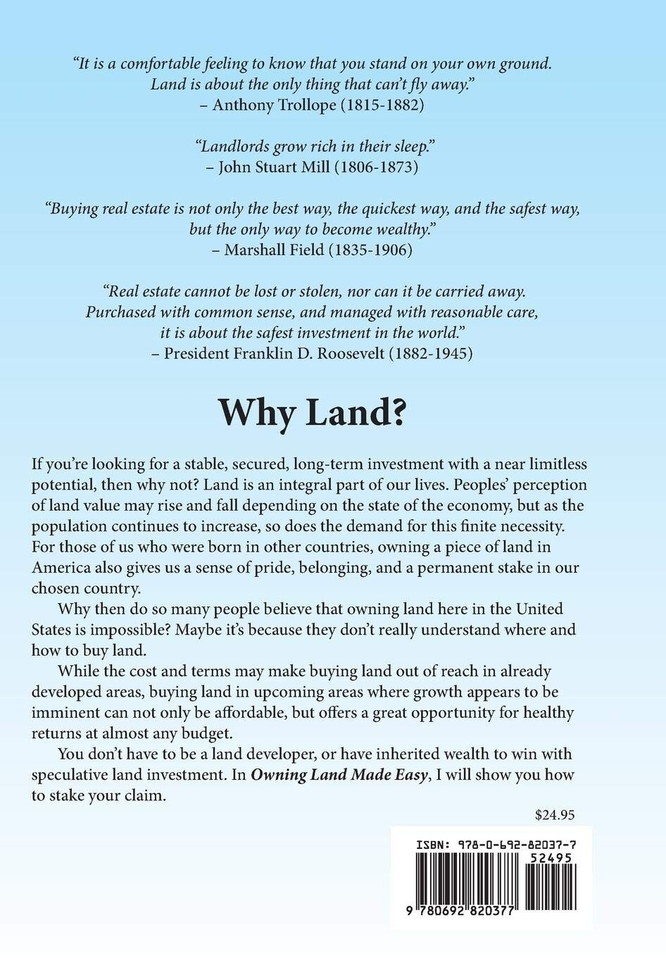 Owning Land Made Easy by Jet Sison: Brand New Hardback with Dust Cover
