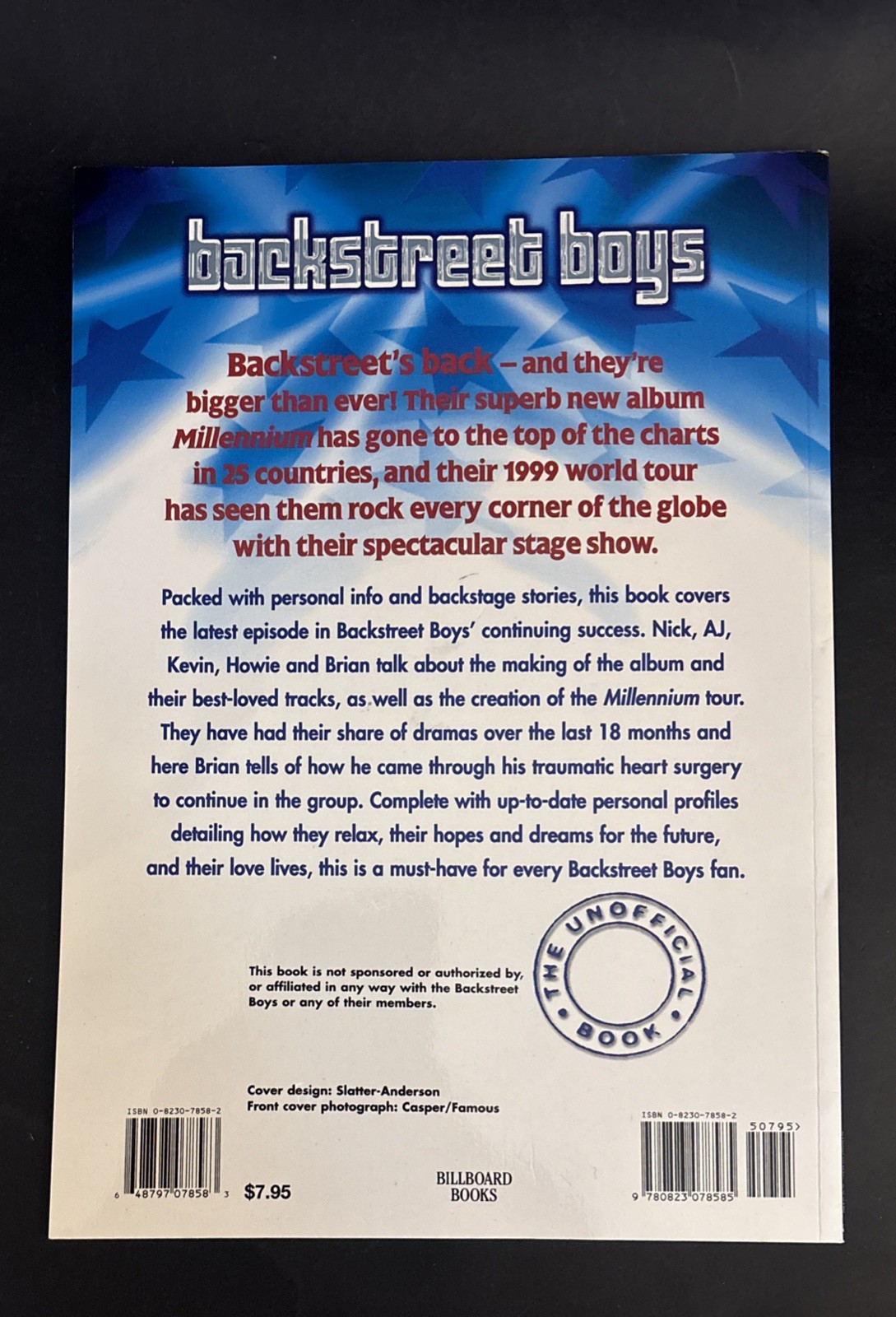 Vtg Backstreet Boys Special Edition Book By Angie Nichols ~ 32 Pages ~ 1999