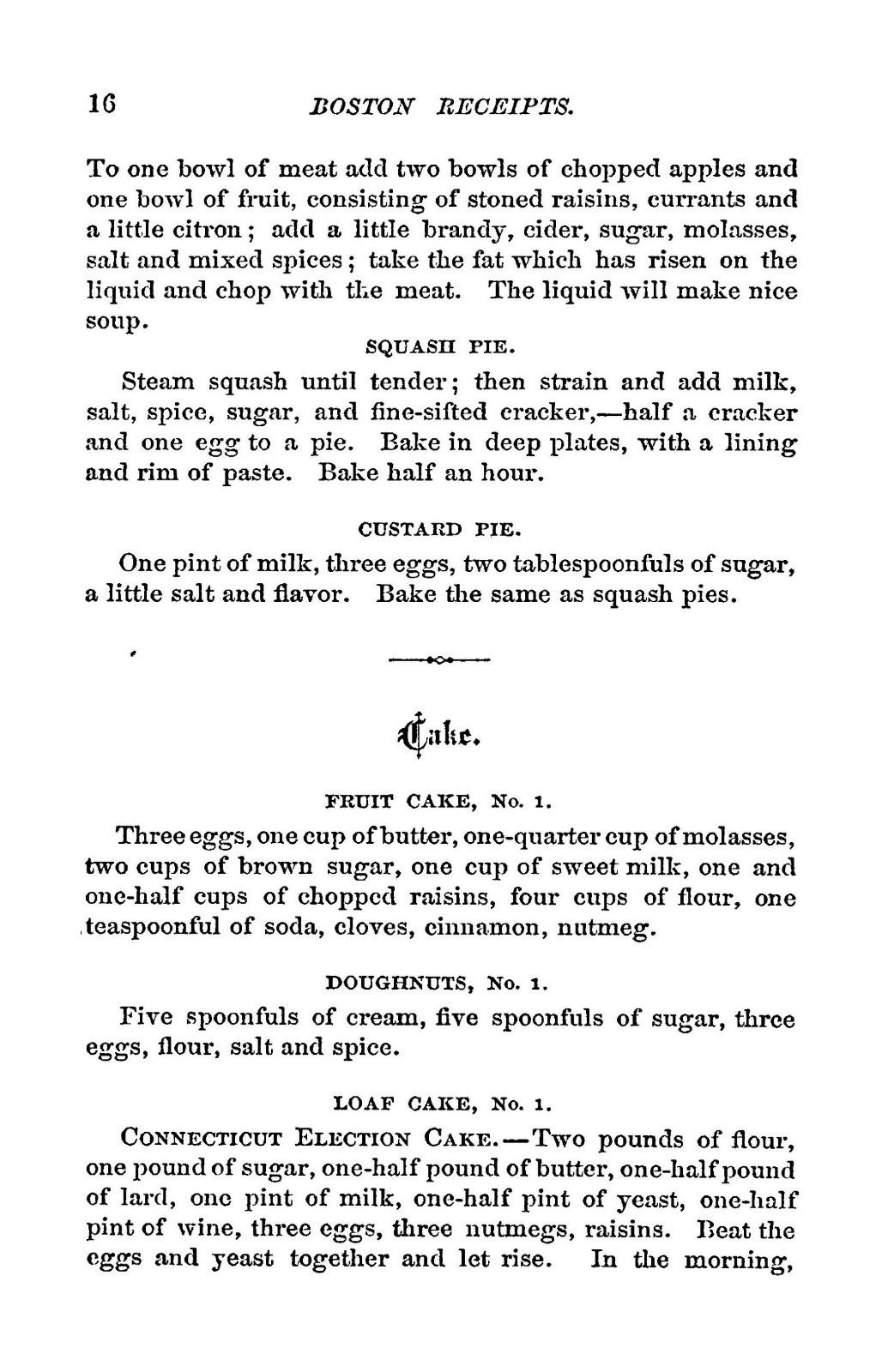 1876 Boston Receipts Vintage Cook Book 47 Pages