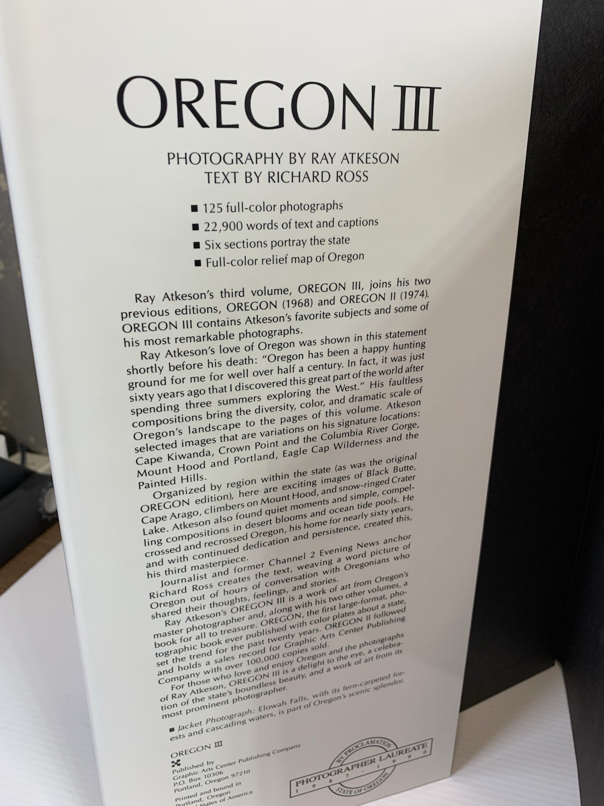 2003 OREGON III Book – Ray Atkeson – Ricahard Ross – Hardcover – Graphic Arts