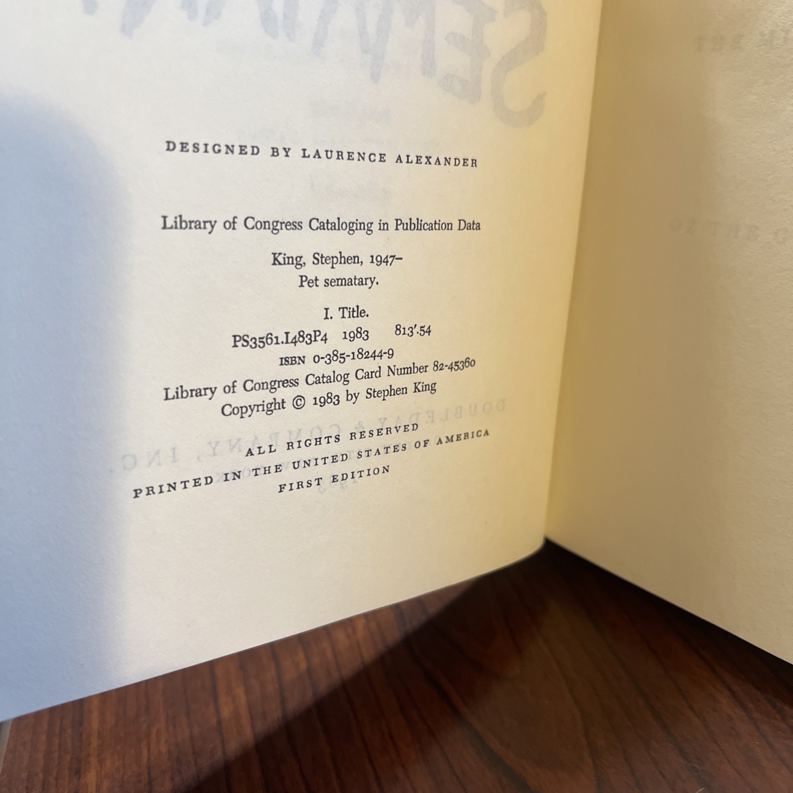 „Pet Sematary“ ~ Stephen King: Y38 TRUE First Edition 1st Printing