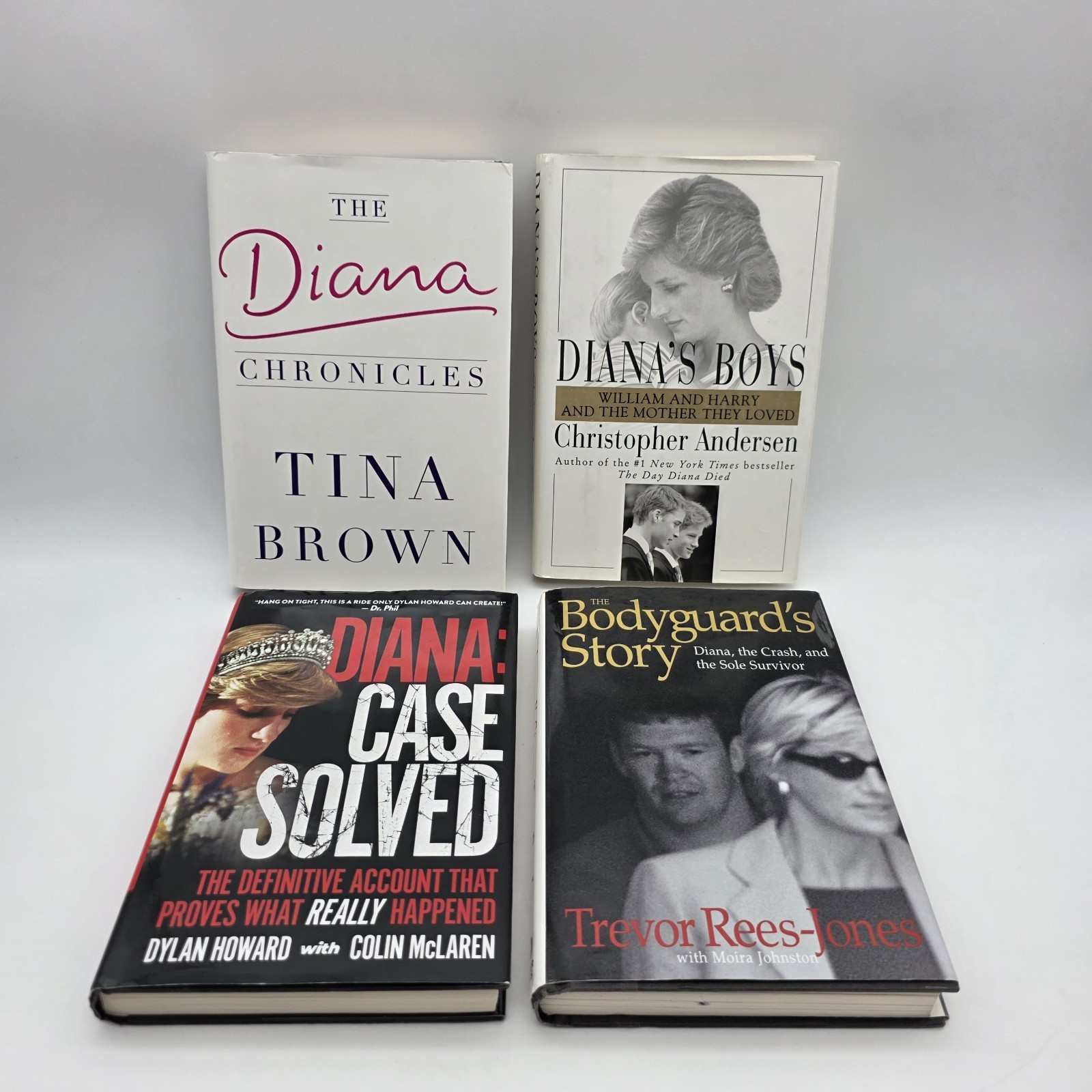 Lot of 4 Books on Princess Diana, Her Boys, Her Case, Multiple Titles Authors HC