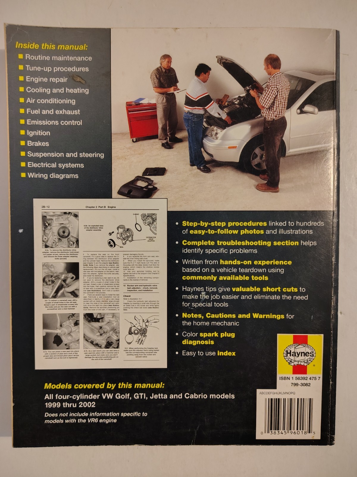 Haynes VW Jetta Rabbit GTI Golf Cabrio 1999 – 2002 & 2006 – 2011 Repair Manual