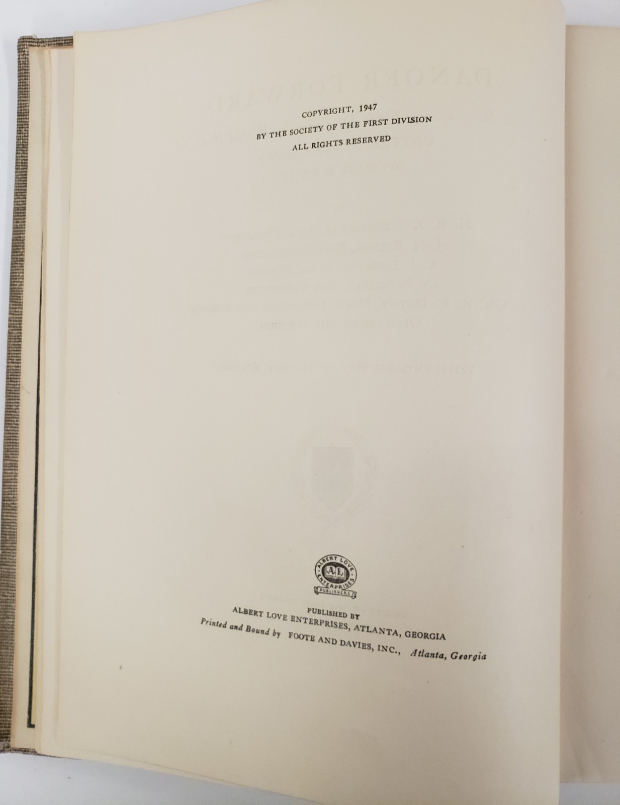 Danger Forward – First Division in World War II – WWII Veteran’s Annotations