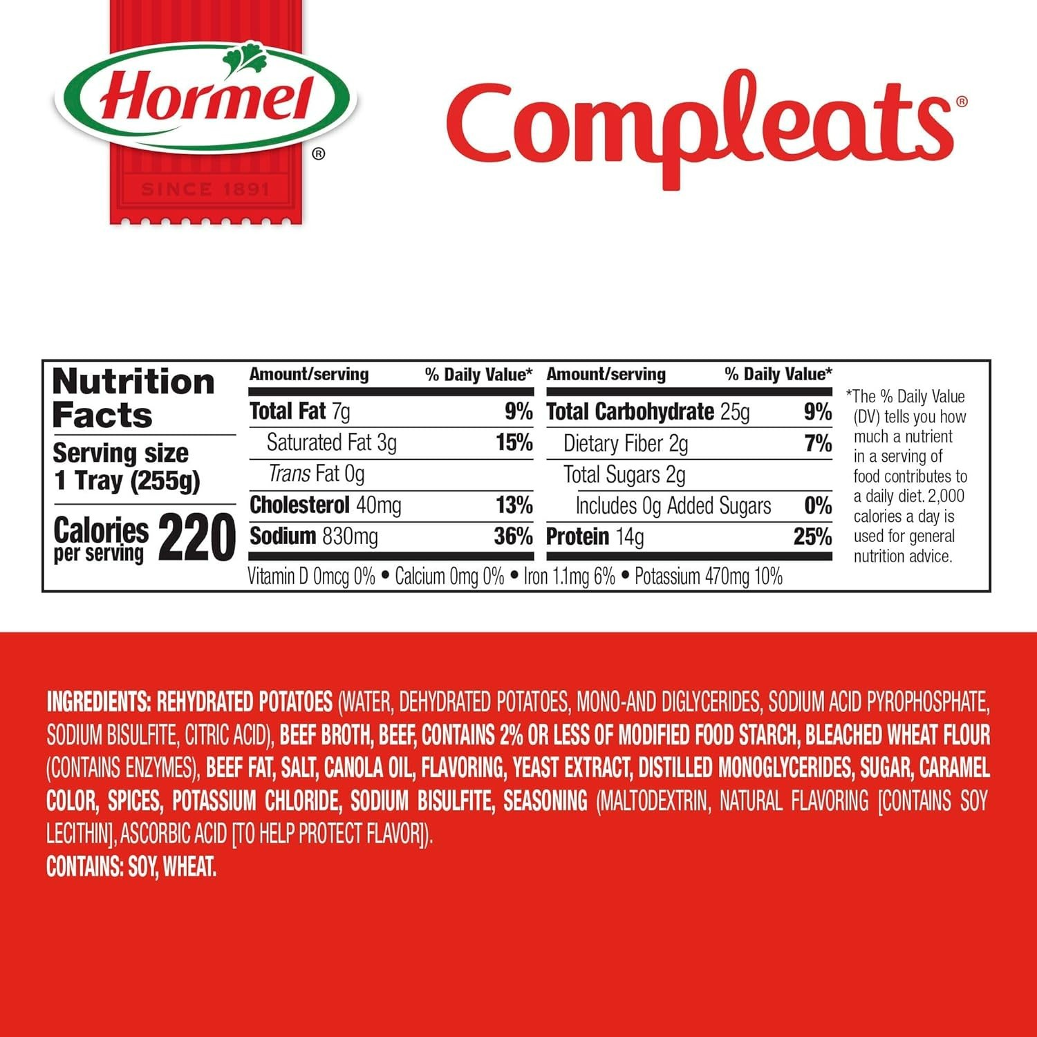 Hearty Microwave Roast Beef & Mashed Potatoes with Gravy – 9 oz. Trays, 6 Pack
