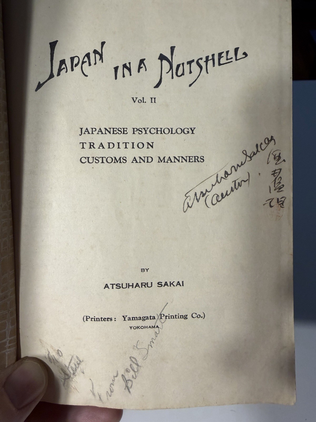 Japan in a Nutshell Vol II Hardcover Signed/Inscribed Atsuharu Sakai 1952