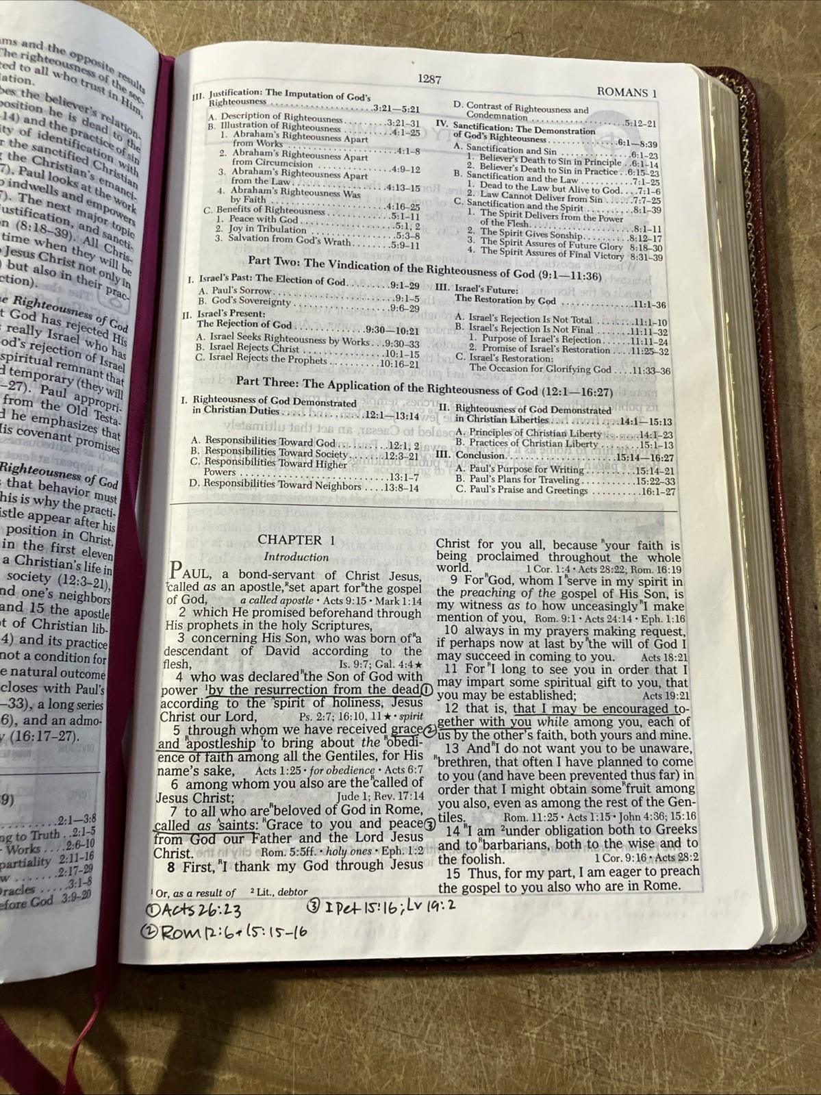 NASB New Open Bible Study Edition Burgundy Genuine Leather 1990 USA 1976BG