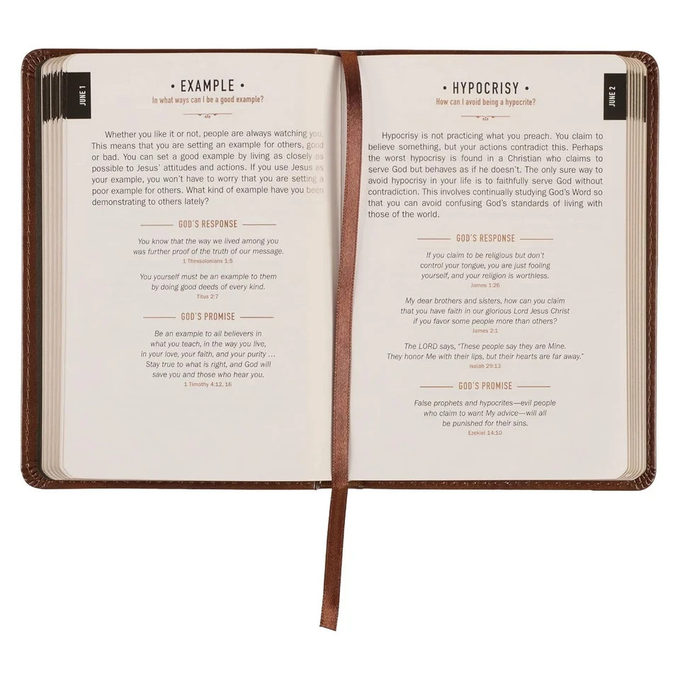 One Minute with God for Men 365 Devotions, Brown Faux Leather Flexcover