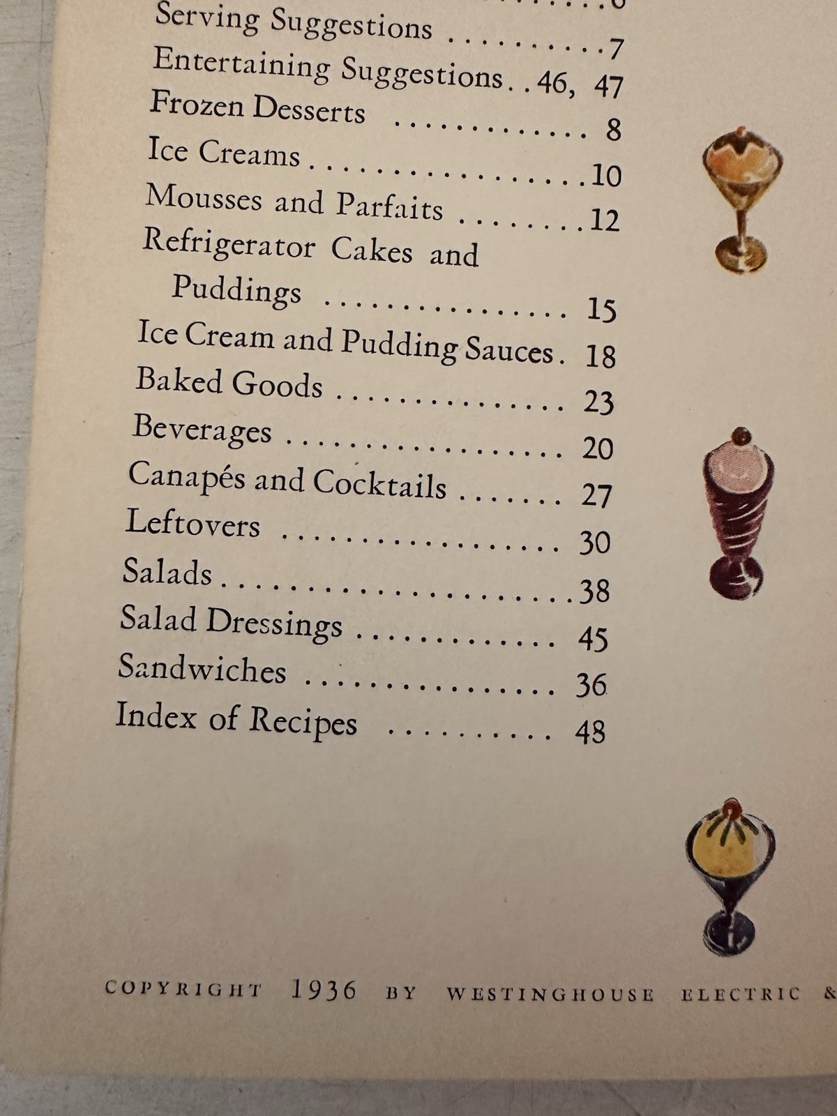 The Westinghouse Refrigerator Book 1935 Vintage Recipes Hints Helps