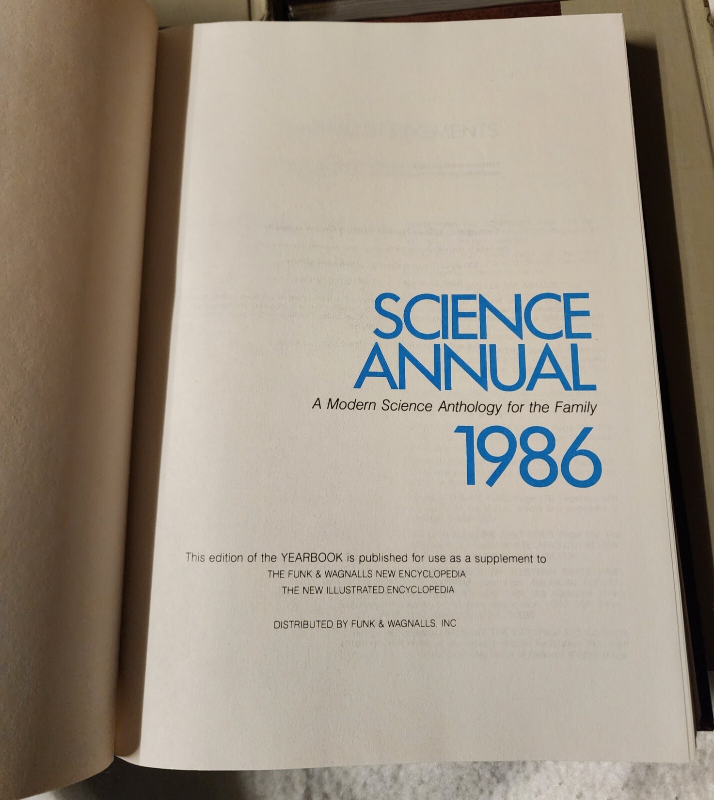 Funk and Wagnalls Science Yearbook 6 Hardcover Supplement Volume Lot 1986 – 1991
