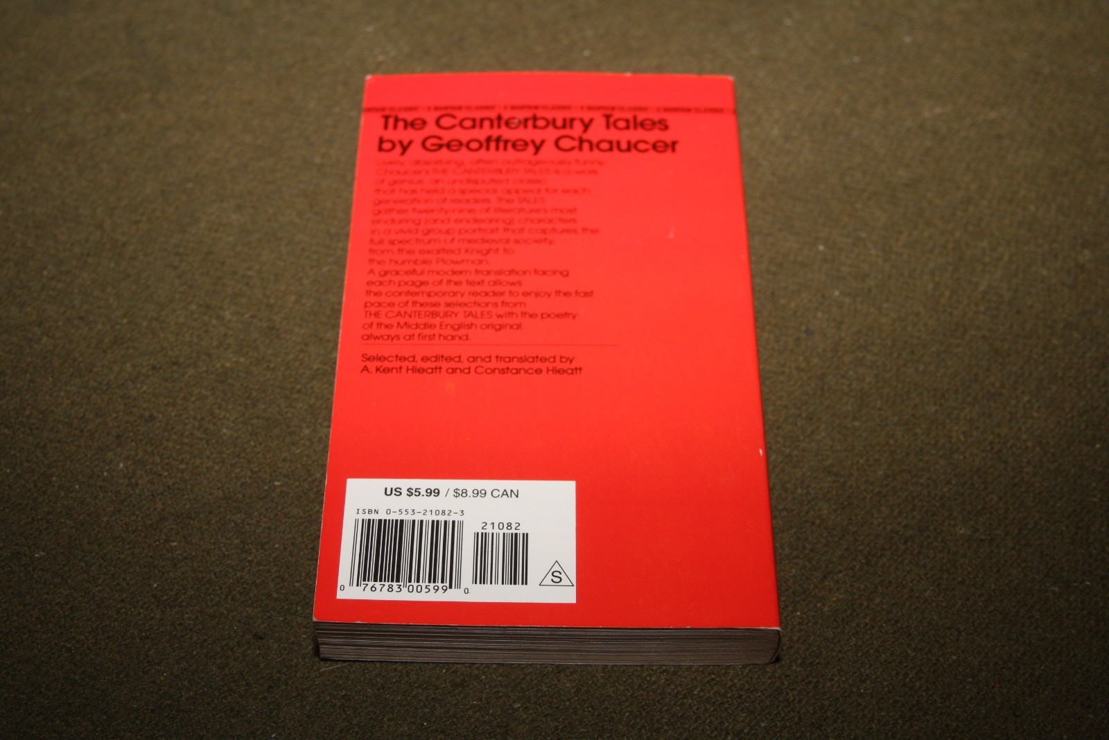 The Canterbury Tales by Geoffrey Chaucer 1981 PB 36th Print Bantam Classic