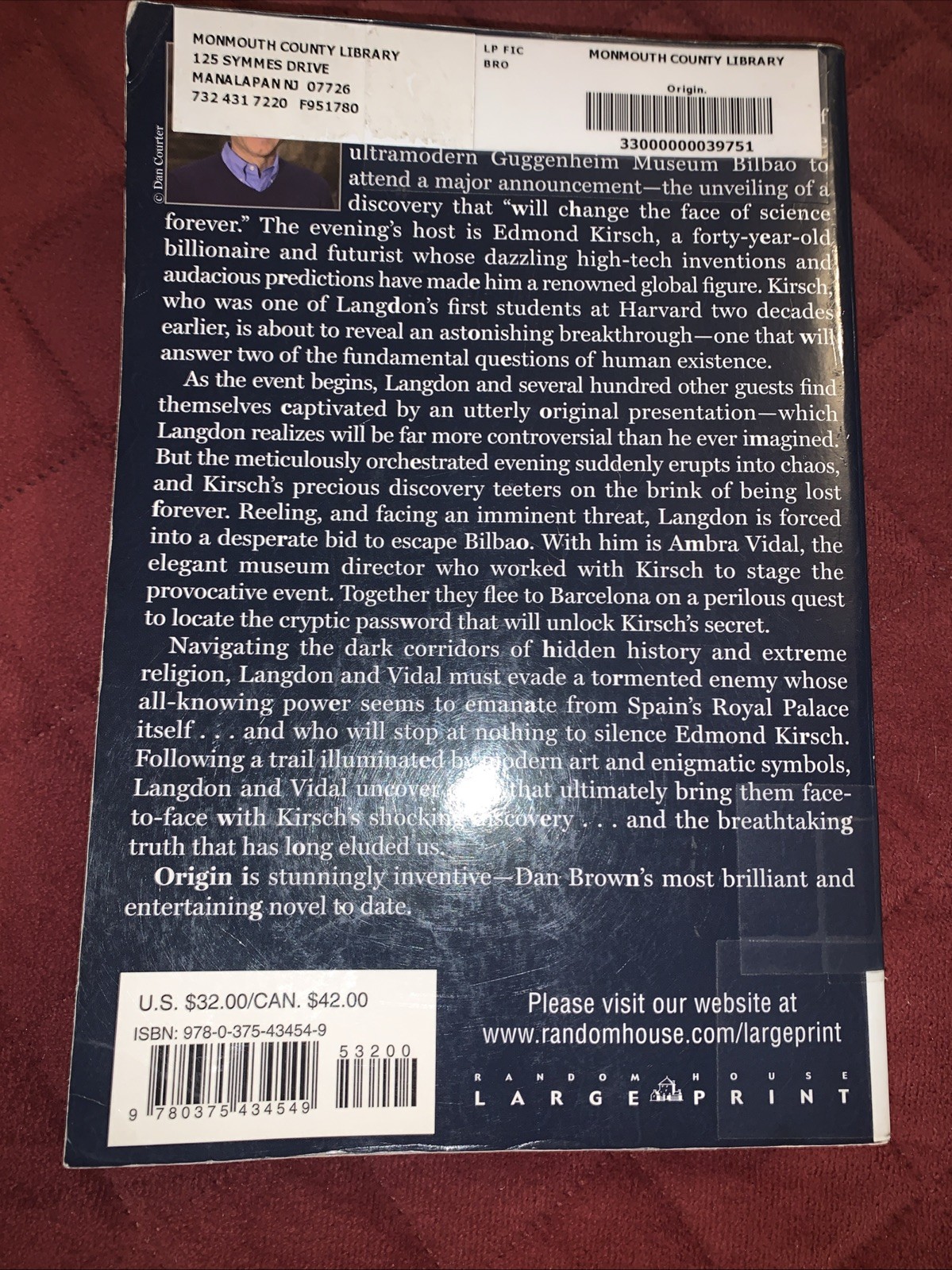 Origin : A Novel by Dan Brown (2017, Trade Paperback)
