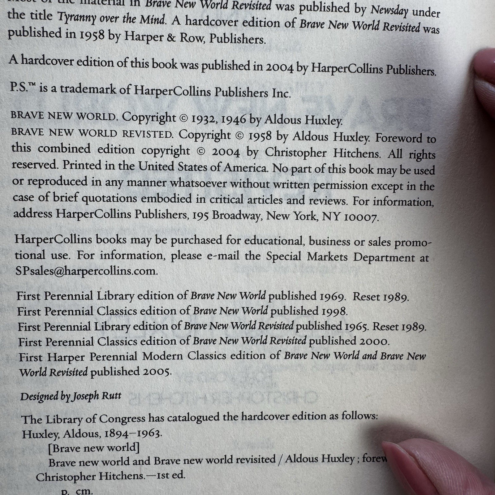 Brave New World and Brave New World Revisited by Aldous Huxley Paperback, 2005