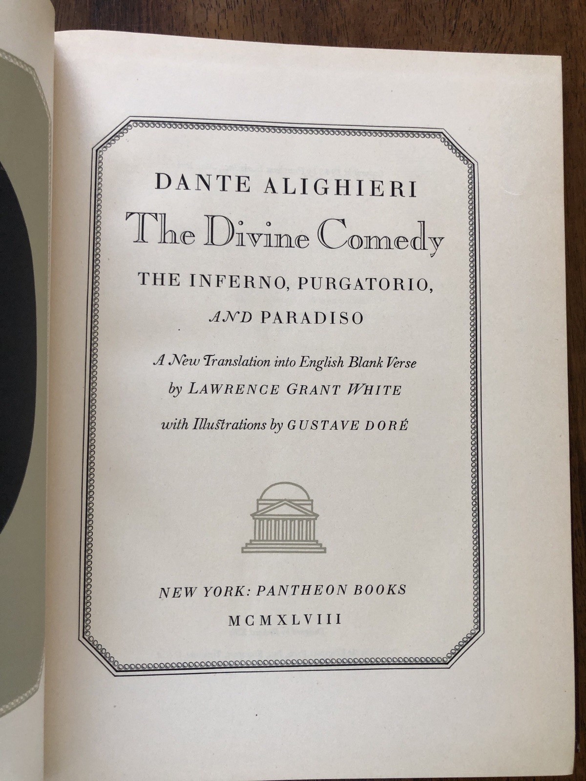 The Divine Comedy by Dante Alighieri, Pantheon Books 1948, HC
