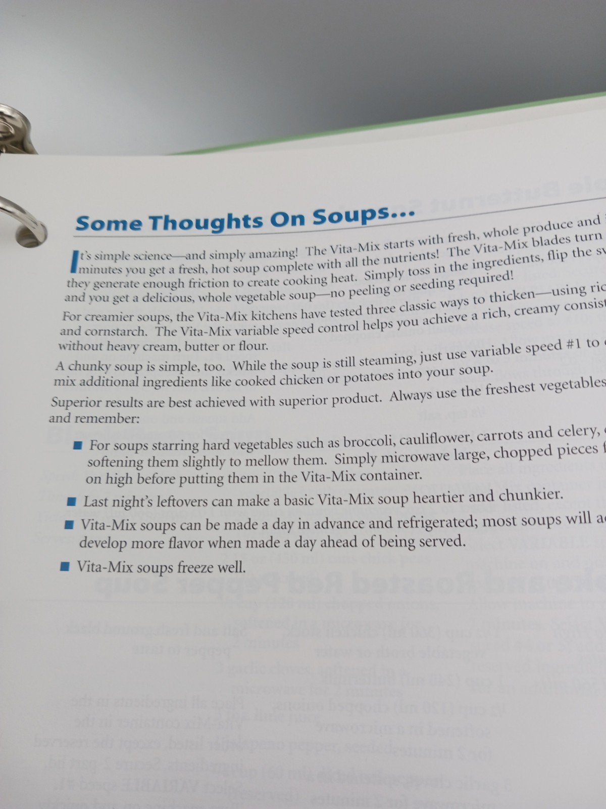 2002 Vita Mix Recipes For Better Living Hardcover Binder & Owners Manual EUC